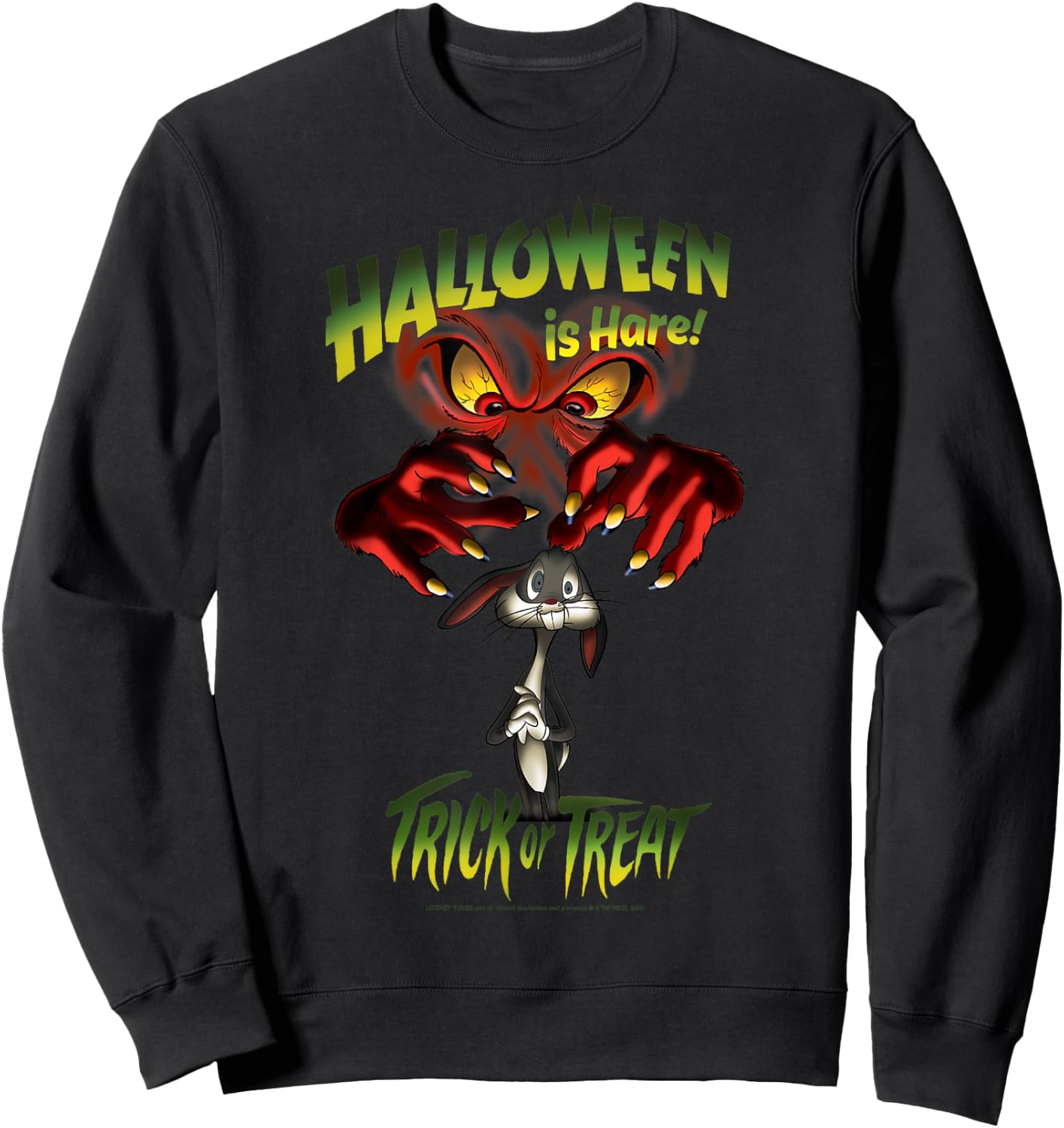 Looney Tunes Halloween Gossamer & Bugs Halloween Is Hare Sweatshirt - Sweatshirt | Black