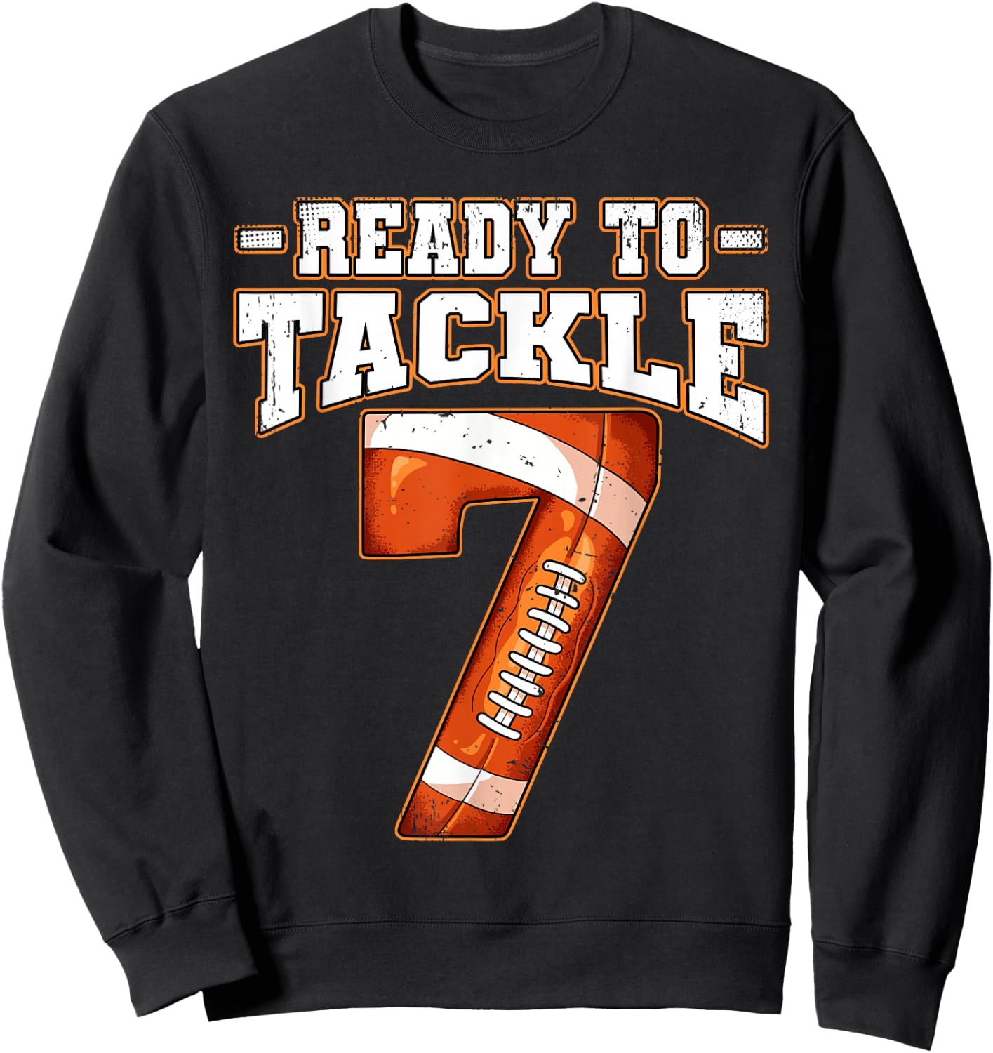 7th Birthday Football Sweatshirt - Sweatshirt | Black