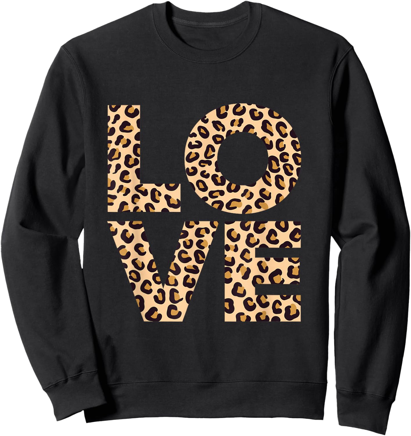 Leopard Print Love Heart gift | Cool Leopard gift Sweatshirt - Sweatshirt | Black