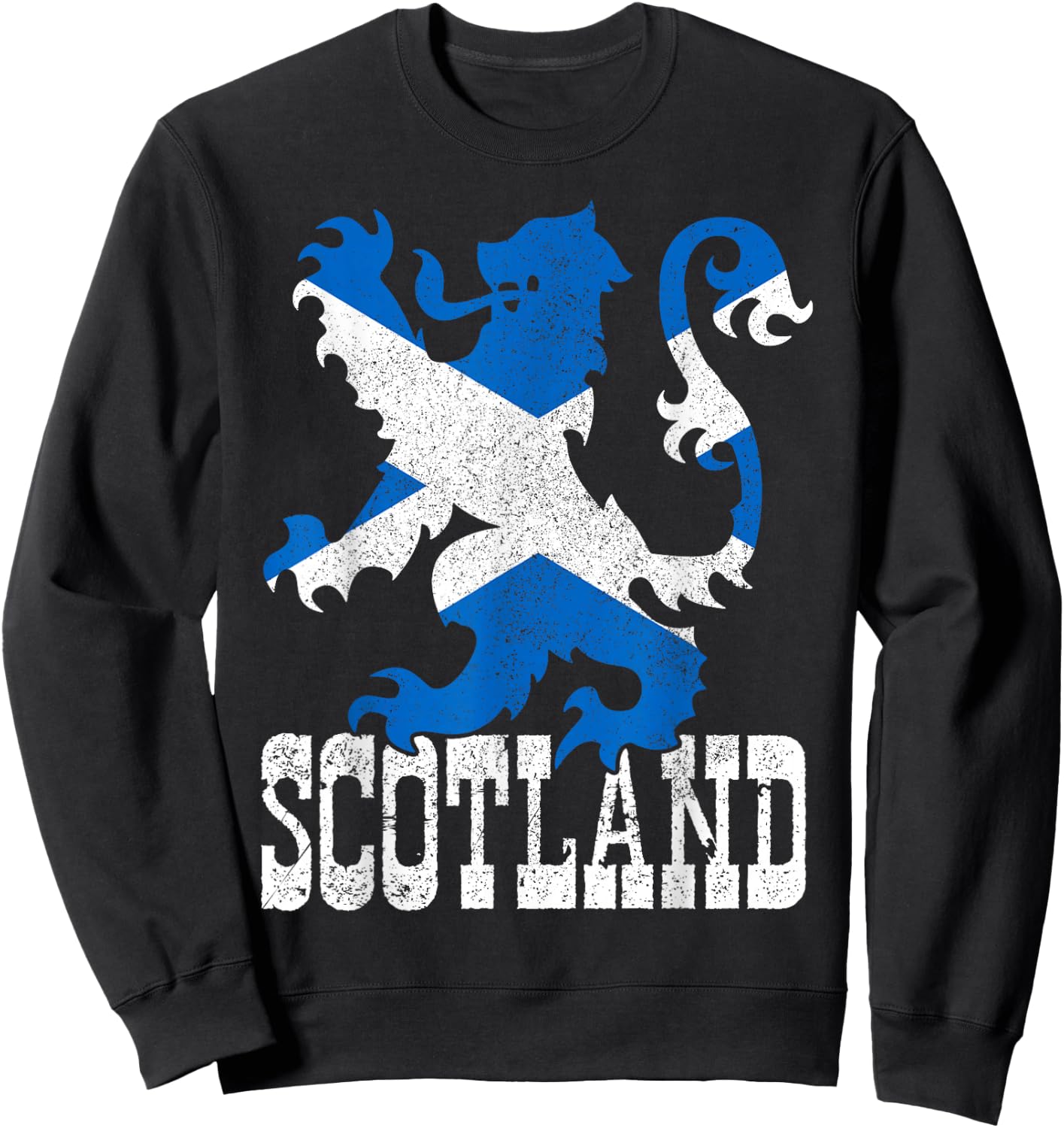 Scotland Flag Vintage Crest Lion Scottish Gift Sweatshirt - Sweatshirt | Black