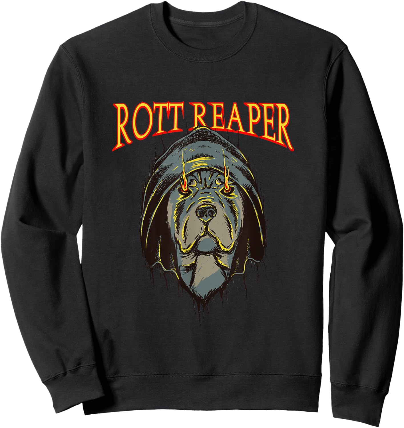 Rottweiler Grim Reaper - Cool Dog Lover Biker Horror Sweatshirt - Sweatshirt | Black