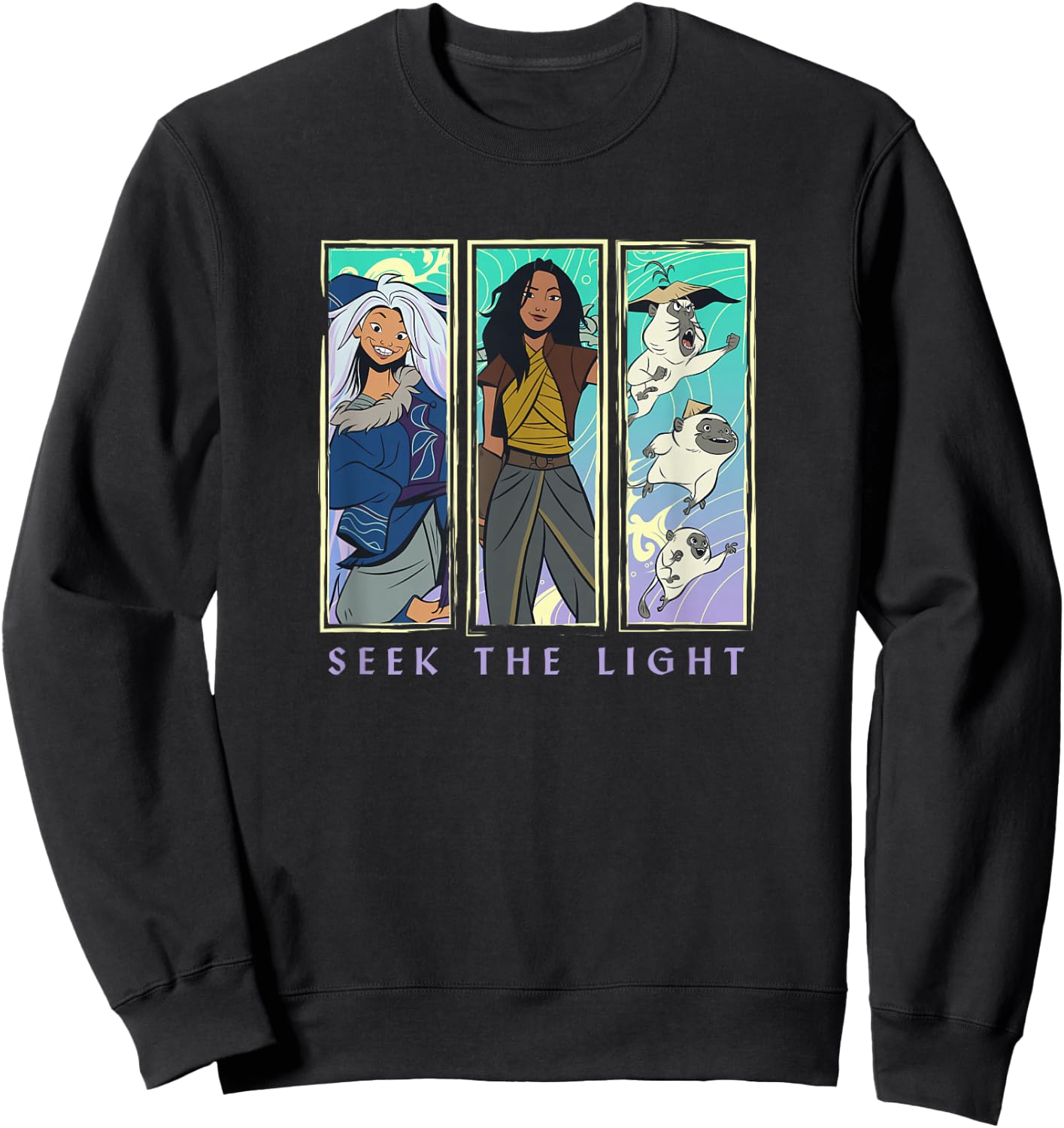 Disney Raya And The Last Dragon Seek The Light Panels Sweatshirt - Sweatshirt | Black