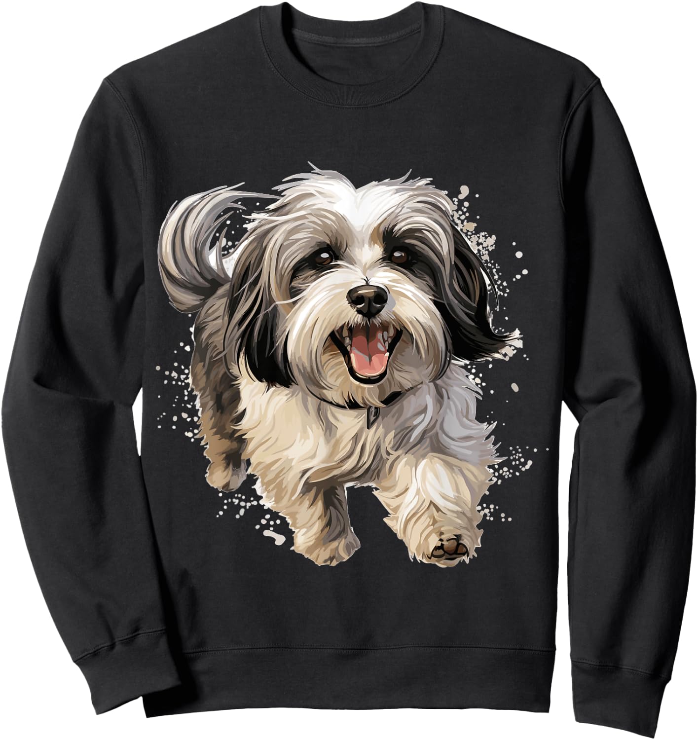 Havanese Dog Breed Pet Cute Graphic Women Girls Kids Sweatshirt - Sweatshirt | Black