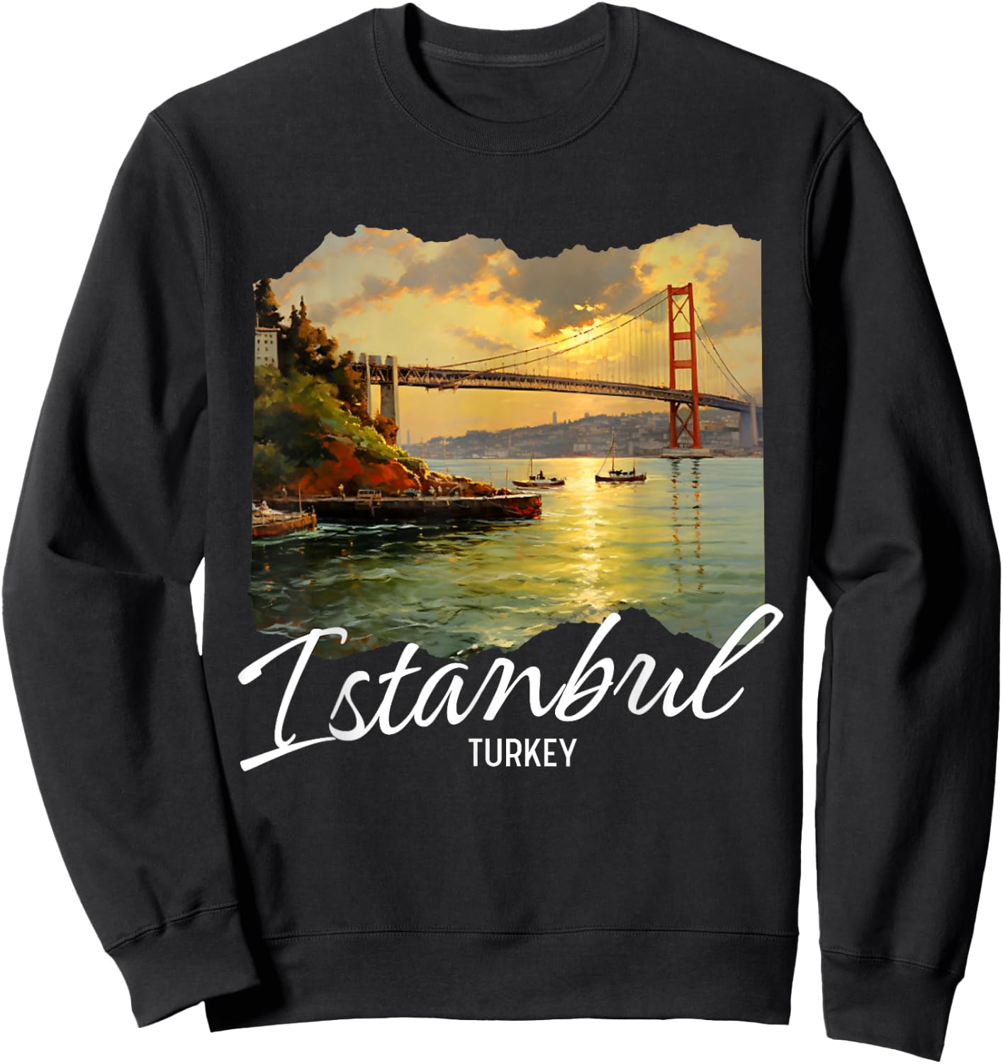 Istanbul Turkey Painting Souvenir Sweatshirt - Sweatshirt | Black
