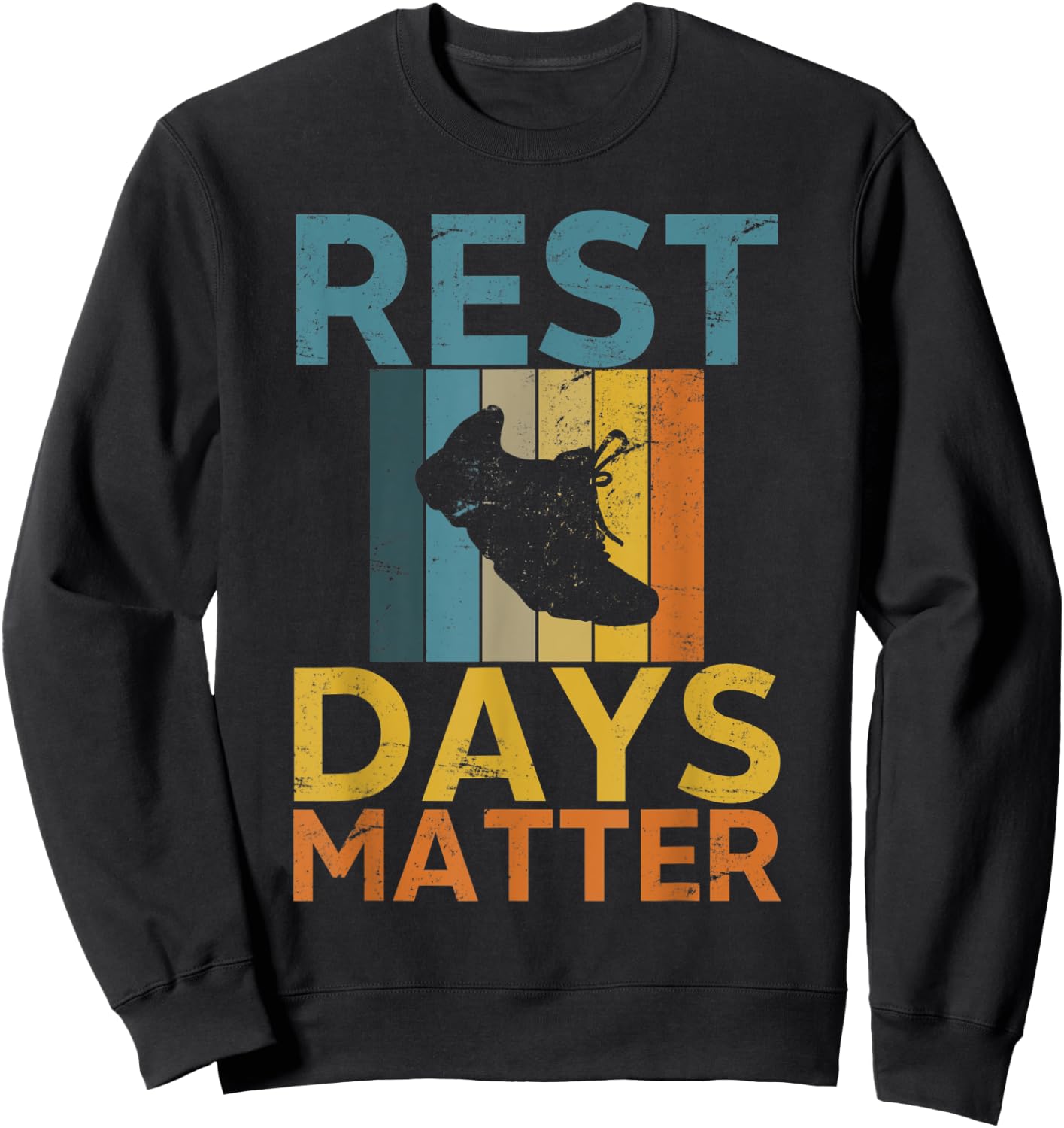 Funny Running Retro Rest Days Matter Gift Runner Sweatshirt - Sweatshirt | Black