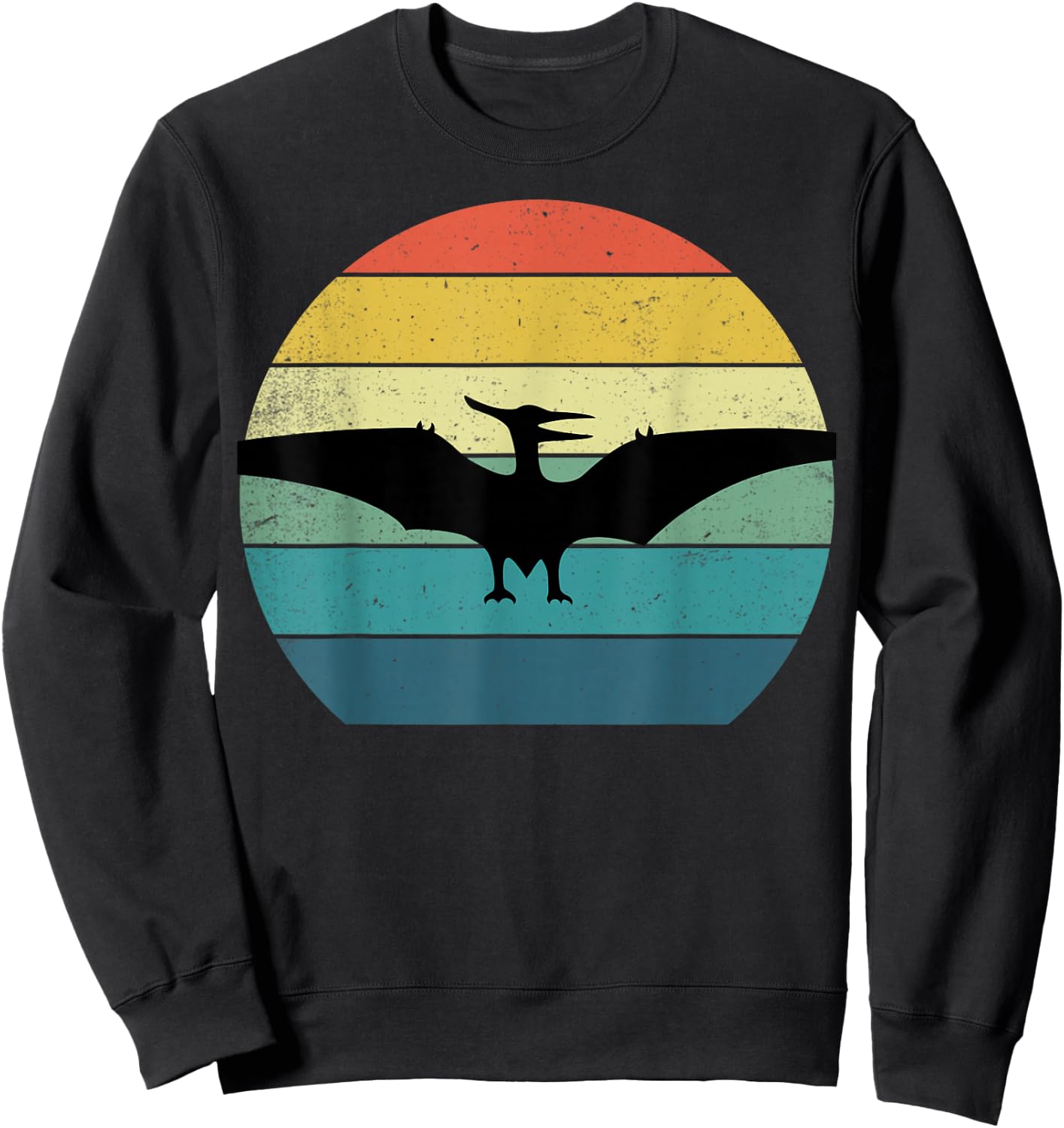 Pteranodon Dinosaur Animal Retro Vintage Aesthetic Sweatshirt - Sweatshirt | Black