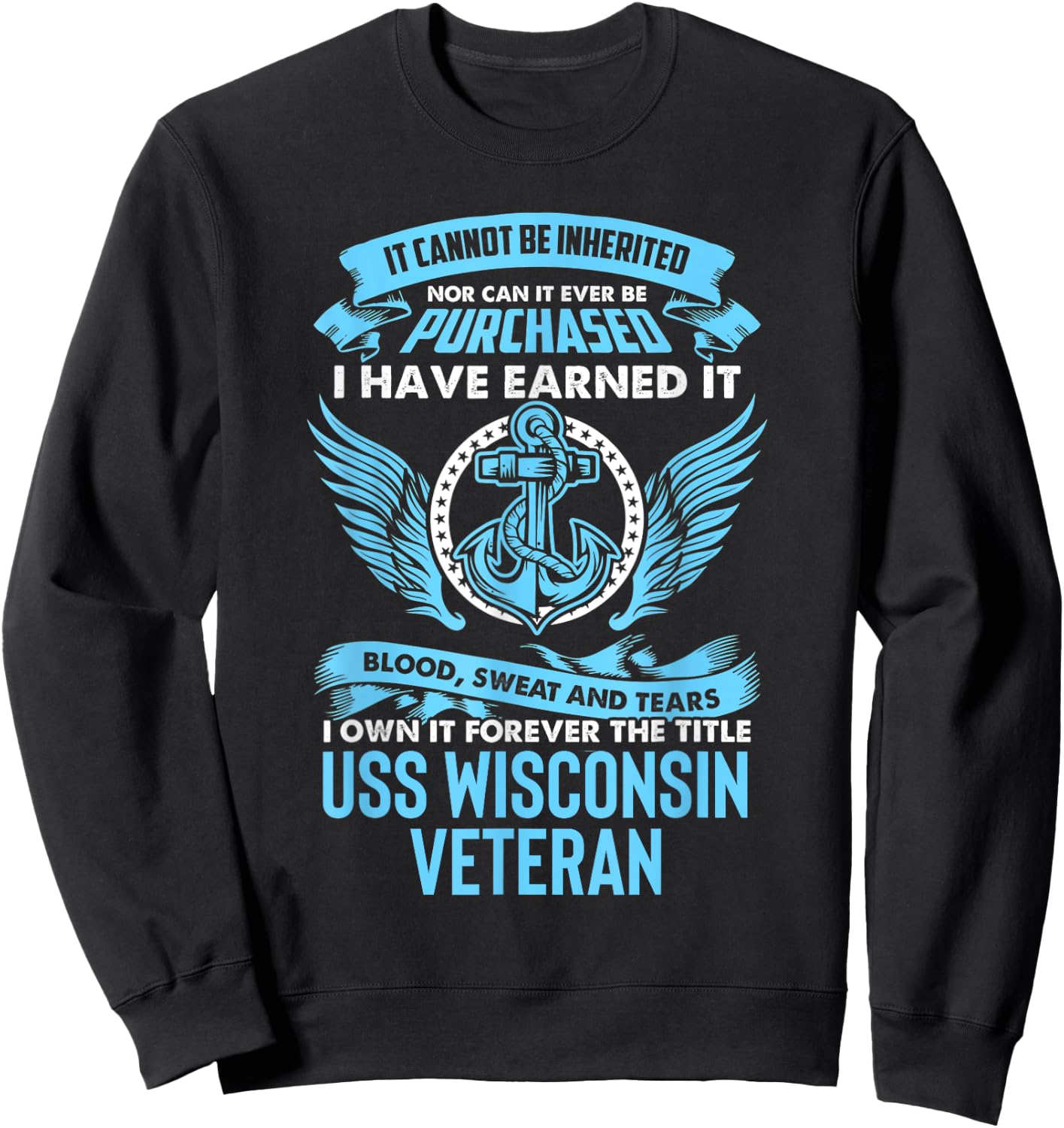 USS Wisconsin BB-64 Battleship Sweatshirt - Sweatshirt | Black