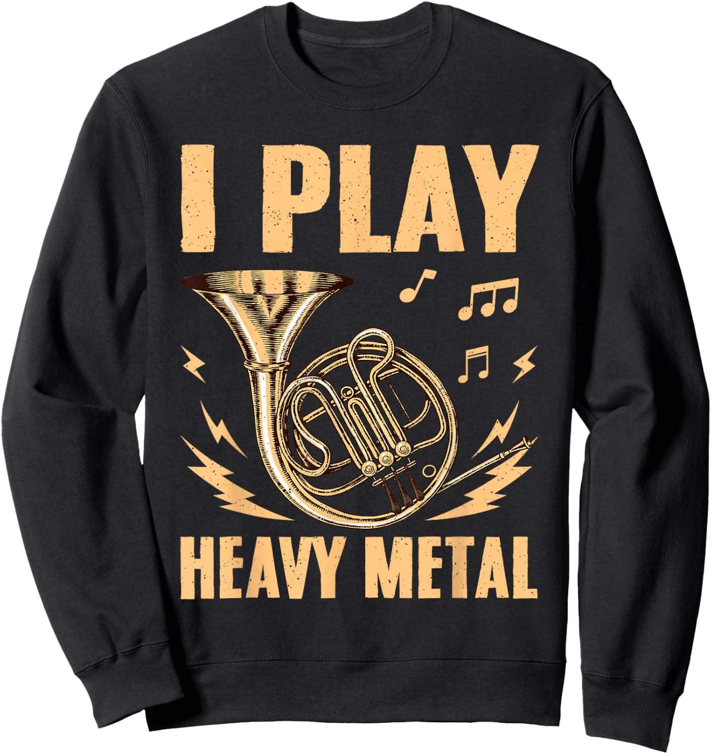 Cool French Horn Art Women Marching Band Horn Player Sweatshirt - Sweatshirt | Black