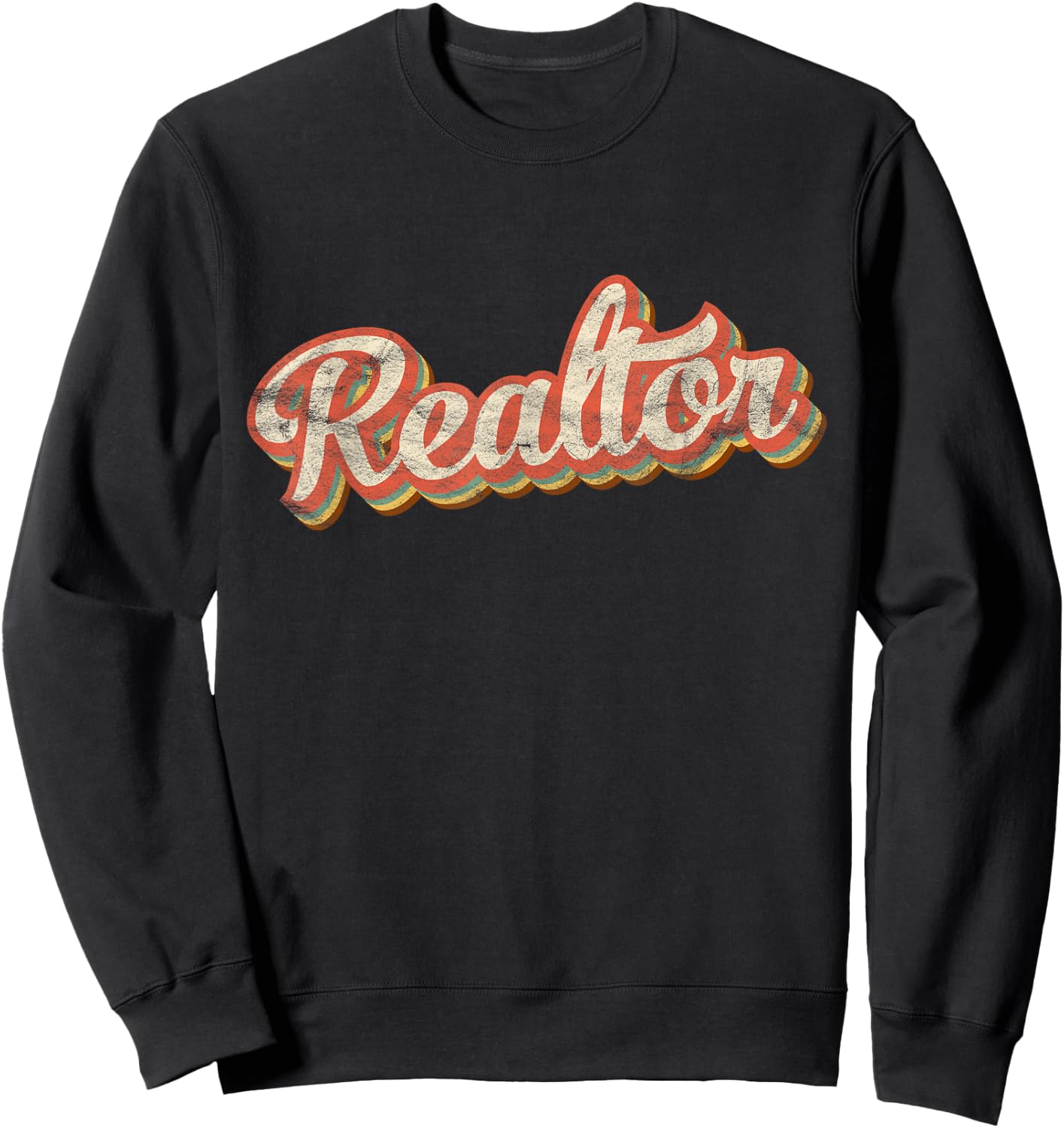 Retro Style Realtor Gift Vintage Broker Real Estate Agent Sweatshirt - Sweatshirt | Black