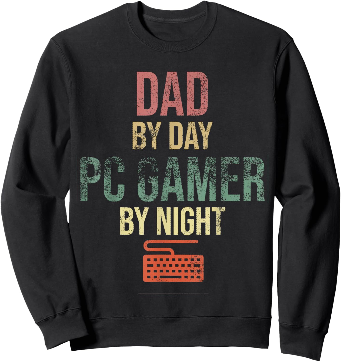 Dad by Day PC Gamer by Night - Gift Gaming Dads Sweatshirt - Sweatshirt | Black