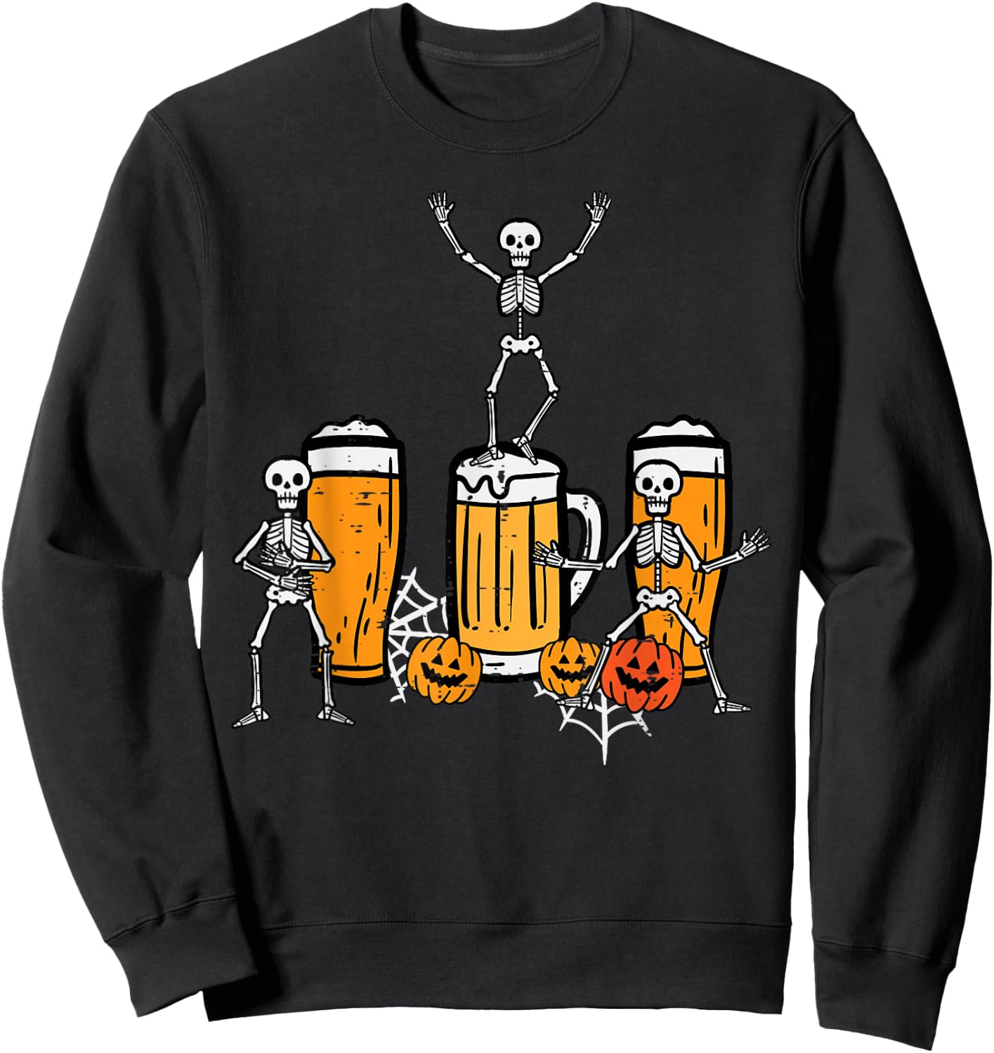 Halloween Team Skeletons Dancing Funny Costume Party Dad Men Sweatshirt - Sweatshirt | Black