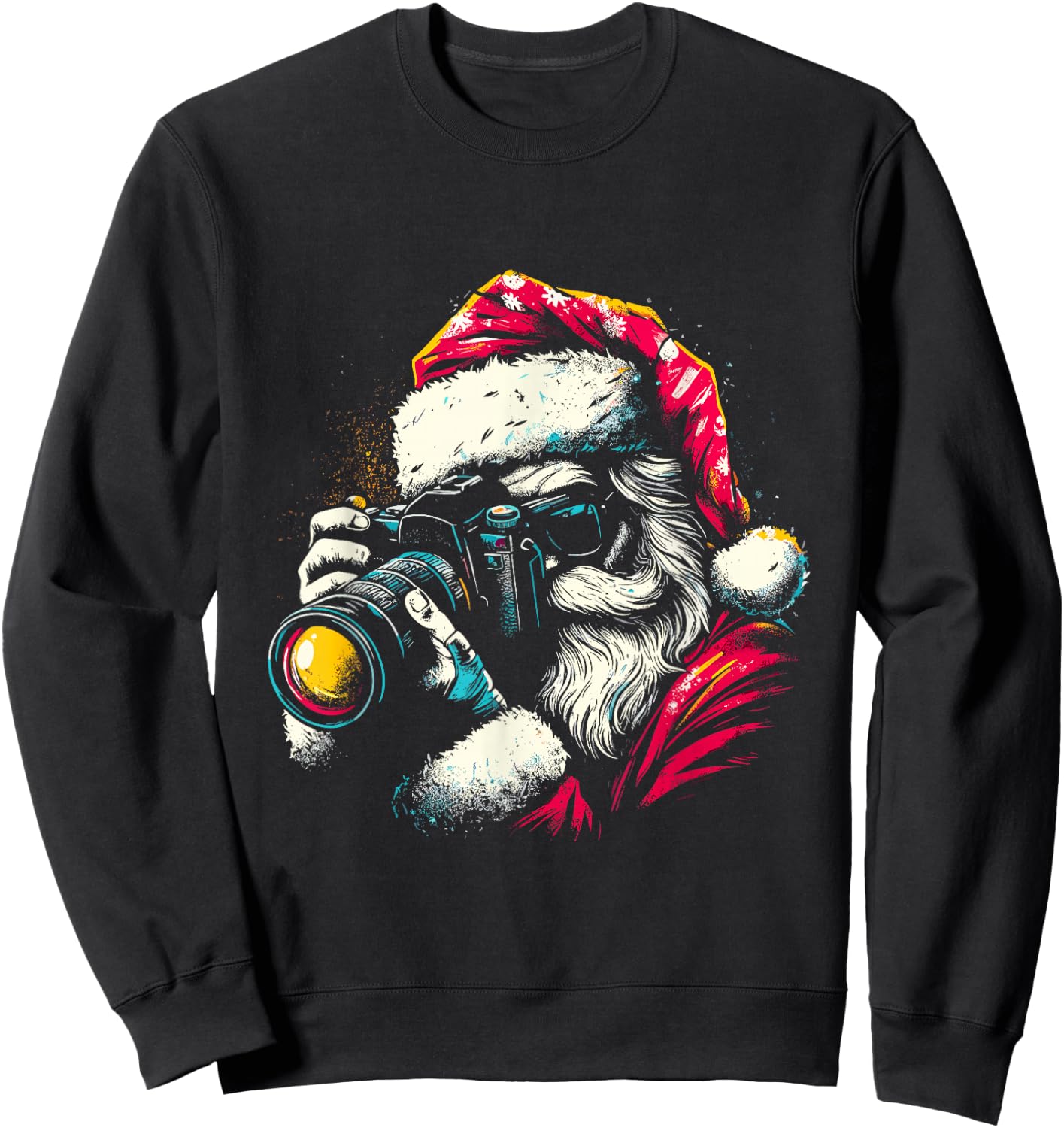 Santa Claus Photographer - Vintage Christmas Costume Lover Sweatshirt - Sweatshirt | Black