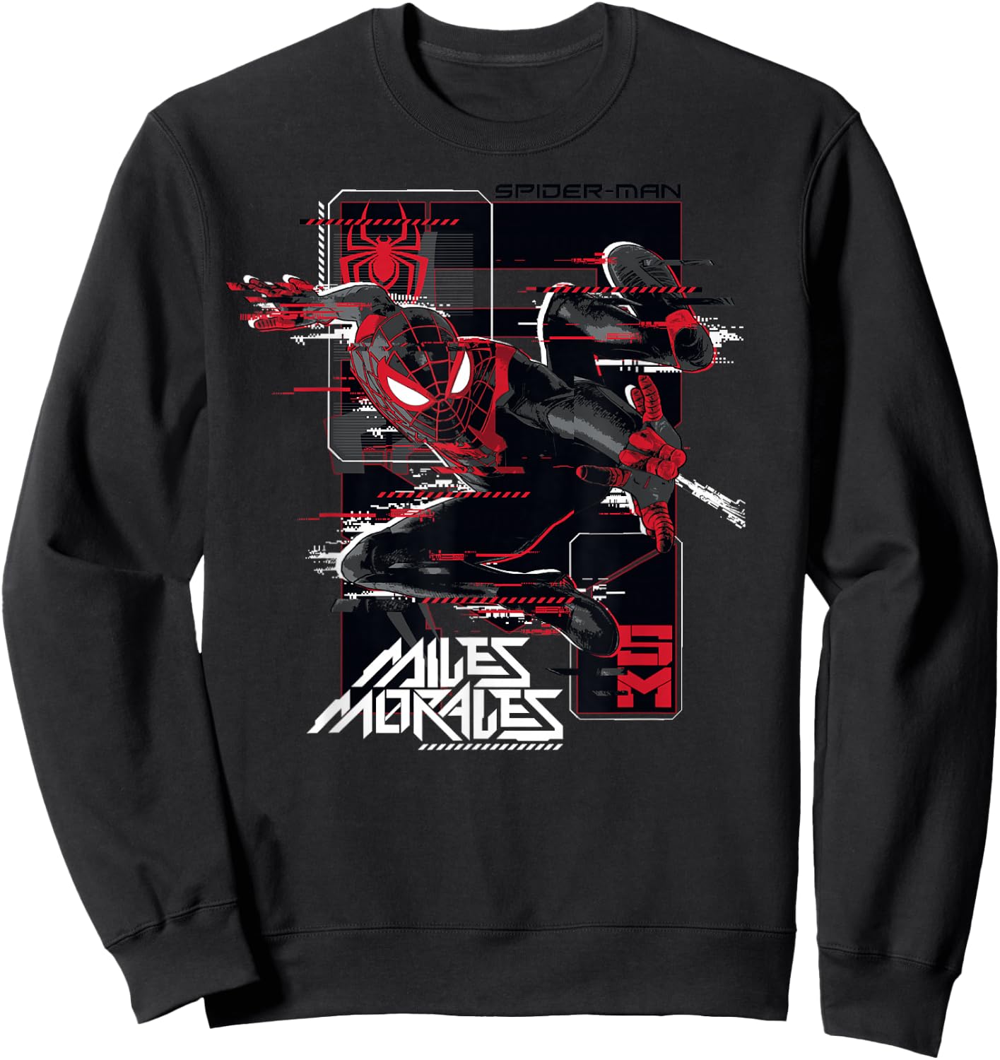 Marvel Spider-Man: Miles Morales Action Shot Glitch Sweatshirt - Sweatshirt | Black