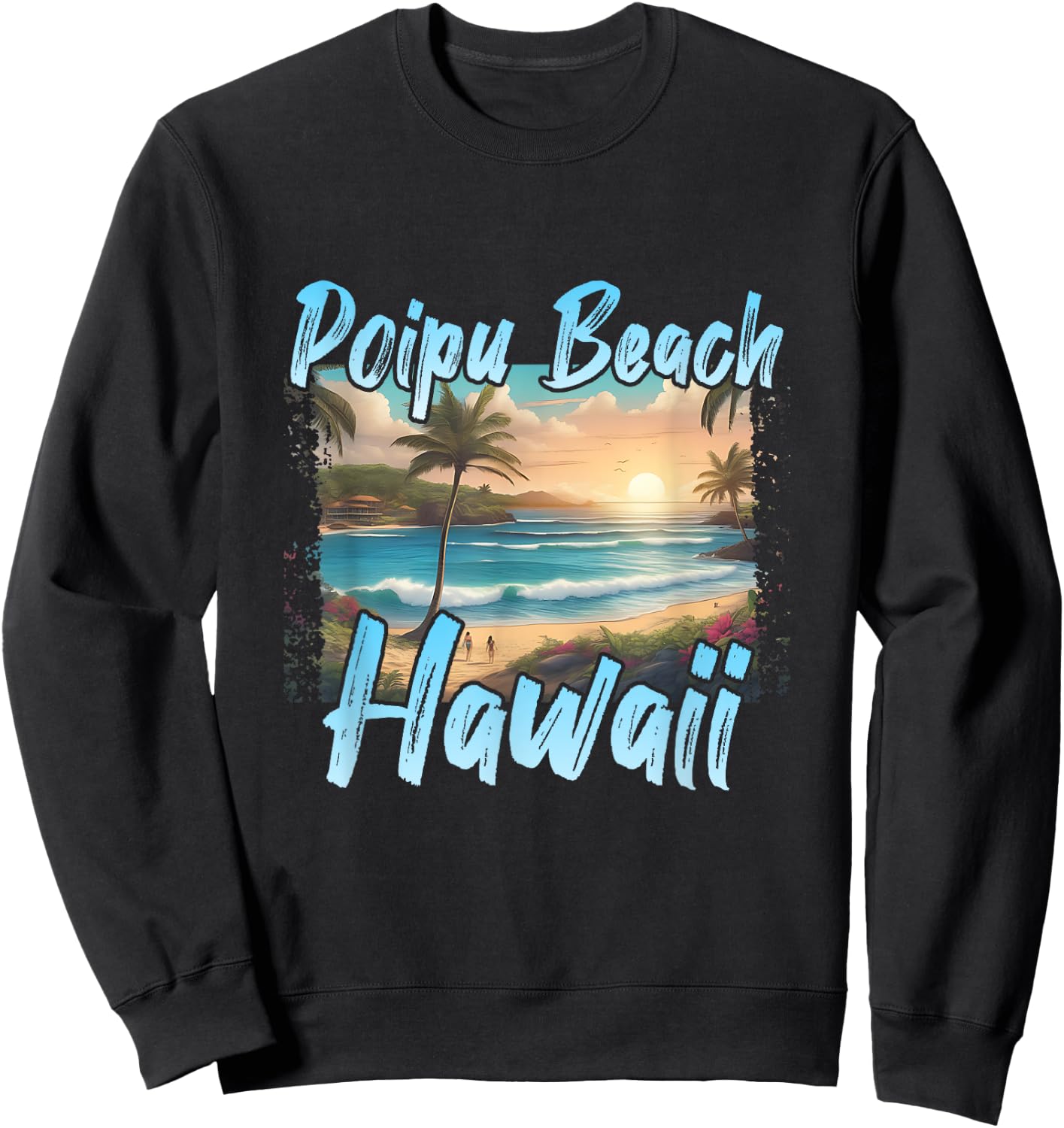 Poipu Beach Sunset Women Kids Sweatshirt - Sweatshirt | Black