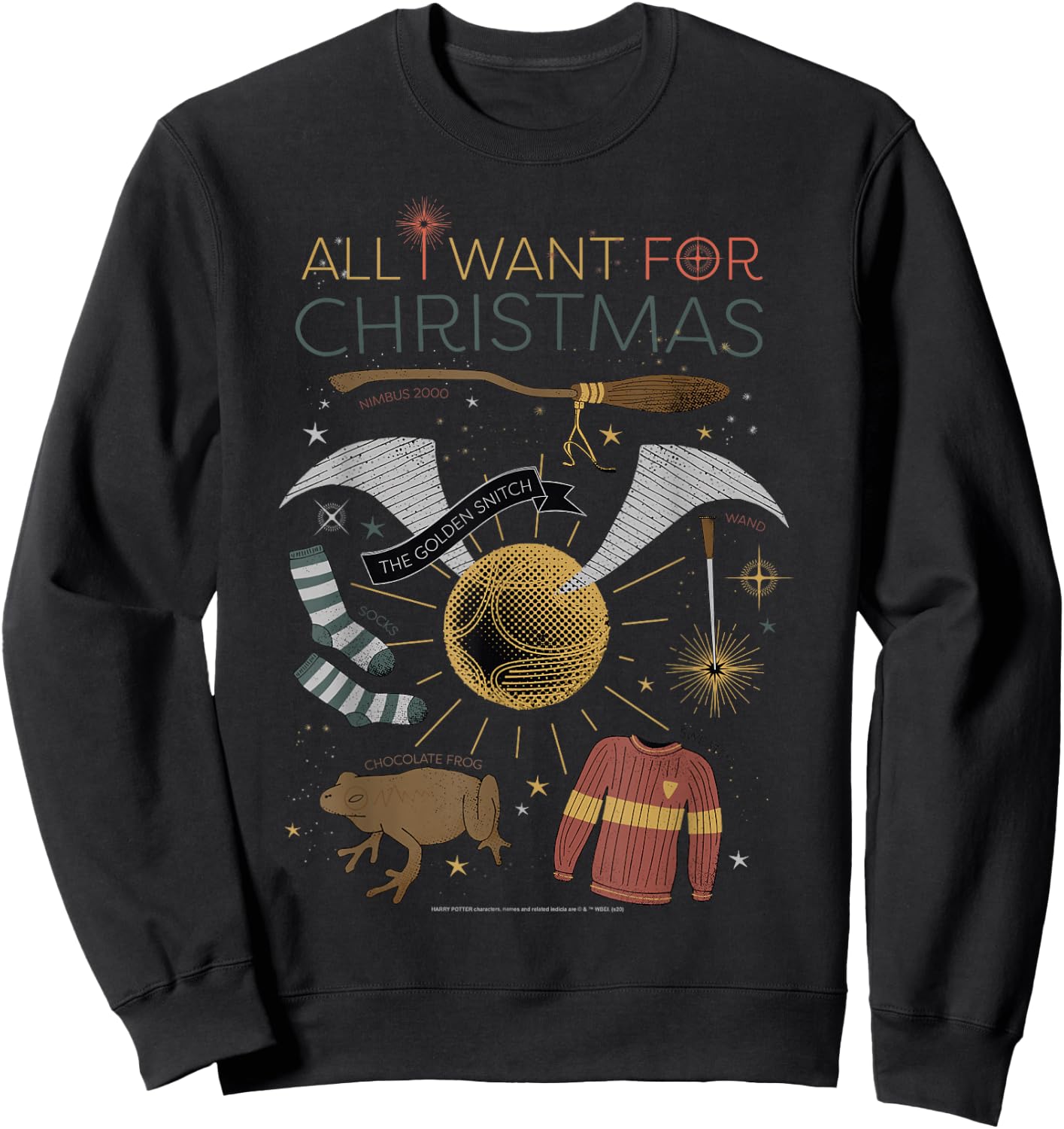 Harry Potter Christmas All I Want For Christmas Accessories Sweatshirt - Sweatshirt | Black