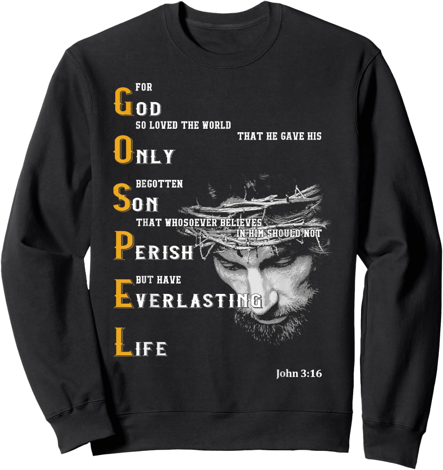 For God So Loved The World Love Jesus Christian Sweatshirt - Sweatshirt | Black