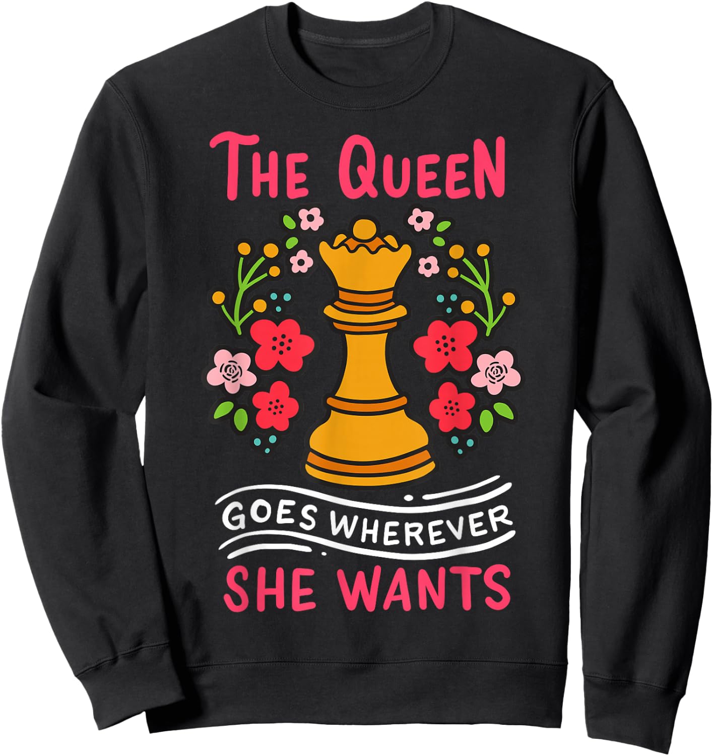 Chess Chessmen Chessboxing Queen Chess Player Gift Small Sweatshirt - Sweatshirt | Black