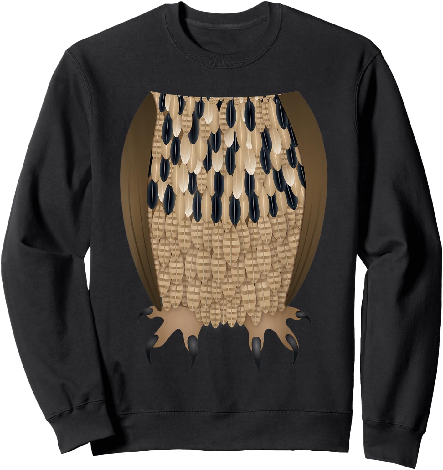 Funny Owl Easy Headless Halloween Costume Bird Outfit Sweatshirt - Sweatshirt | Black