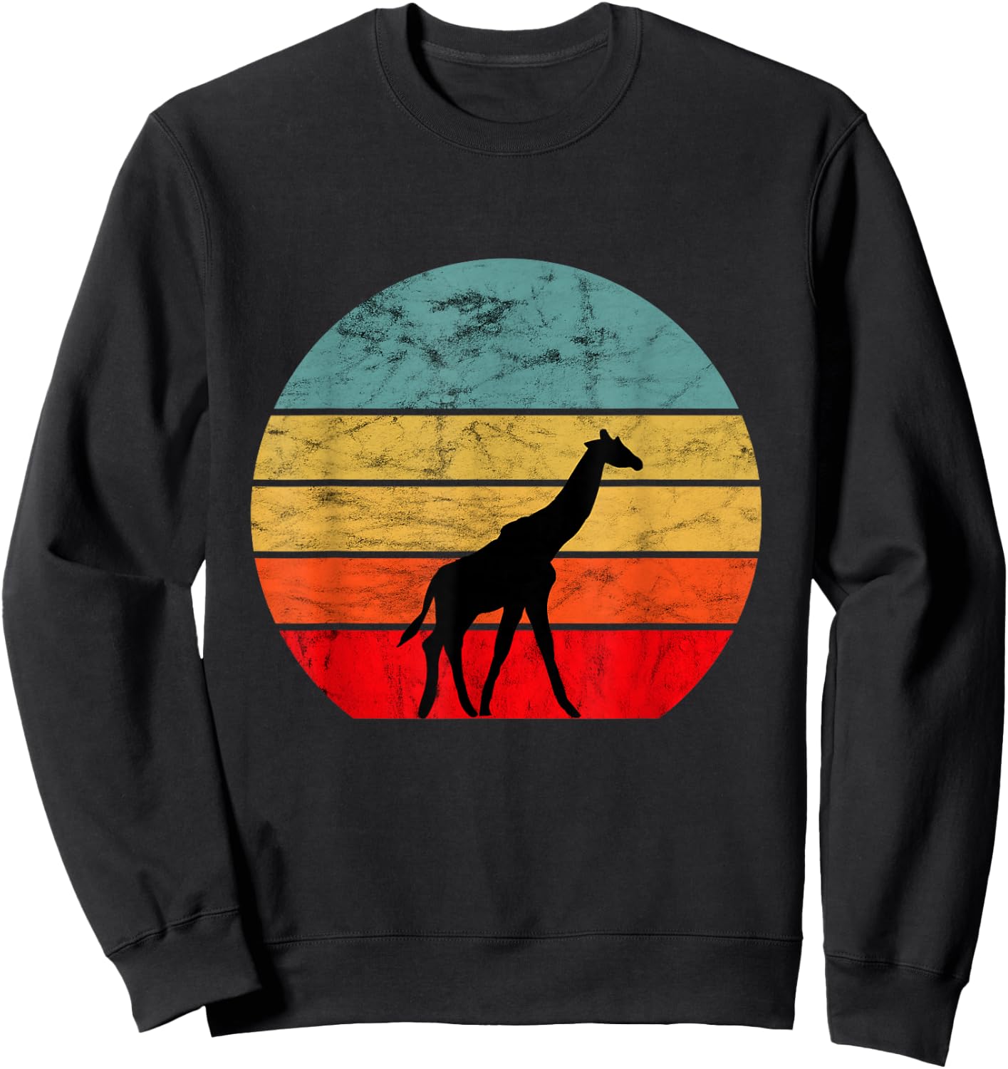 Giraffe Retro Vintage Sunset African Animals Sweatshirt - Sweatshirt | Black