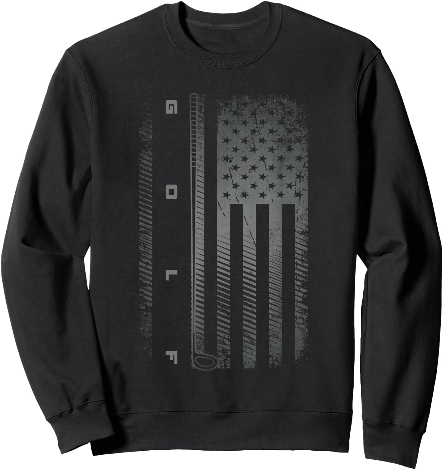 American Flag Golfer Golf Sweatshirt - Sweatshirt | Black