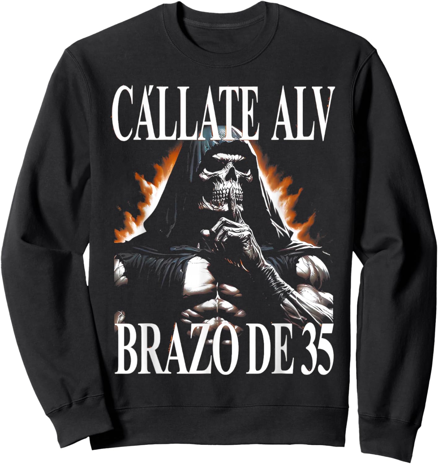 Calacas Chidas Gym Funny Mexican Skeleton Latinx Humor Meme Sweatshirt - Sweatshirt | Black