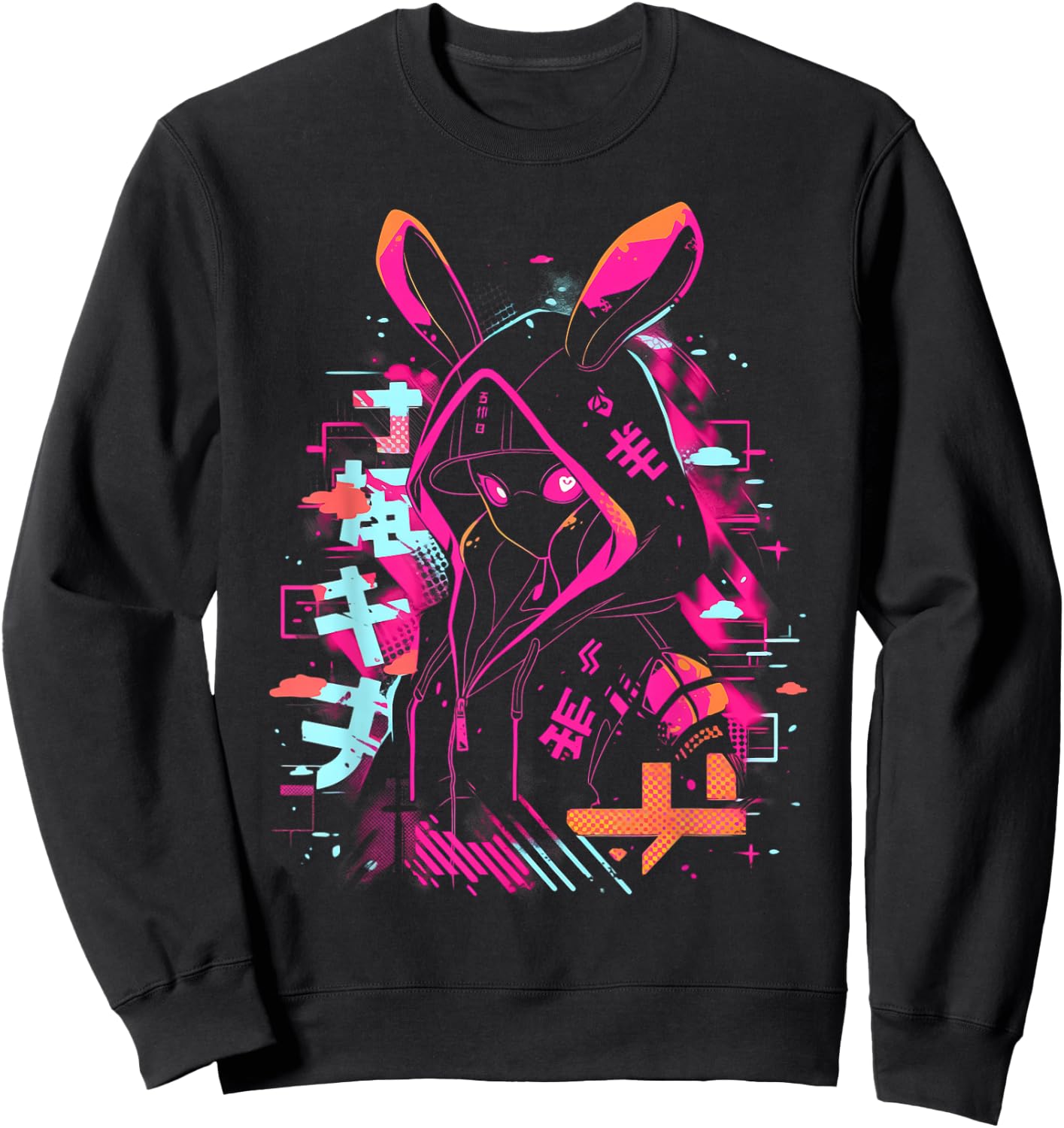 Anime Manga Cyberpunk Aesthetic Techwear Harajuku Sweatshirt - Sweatshirt | Black
