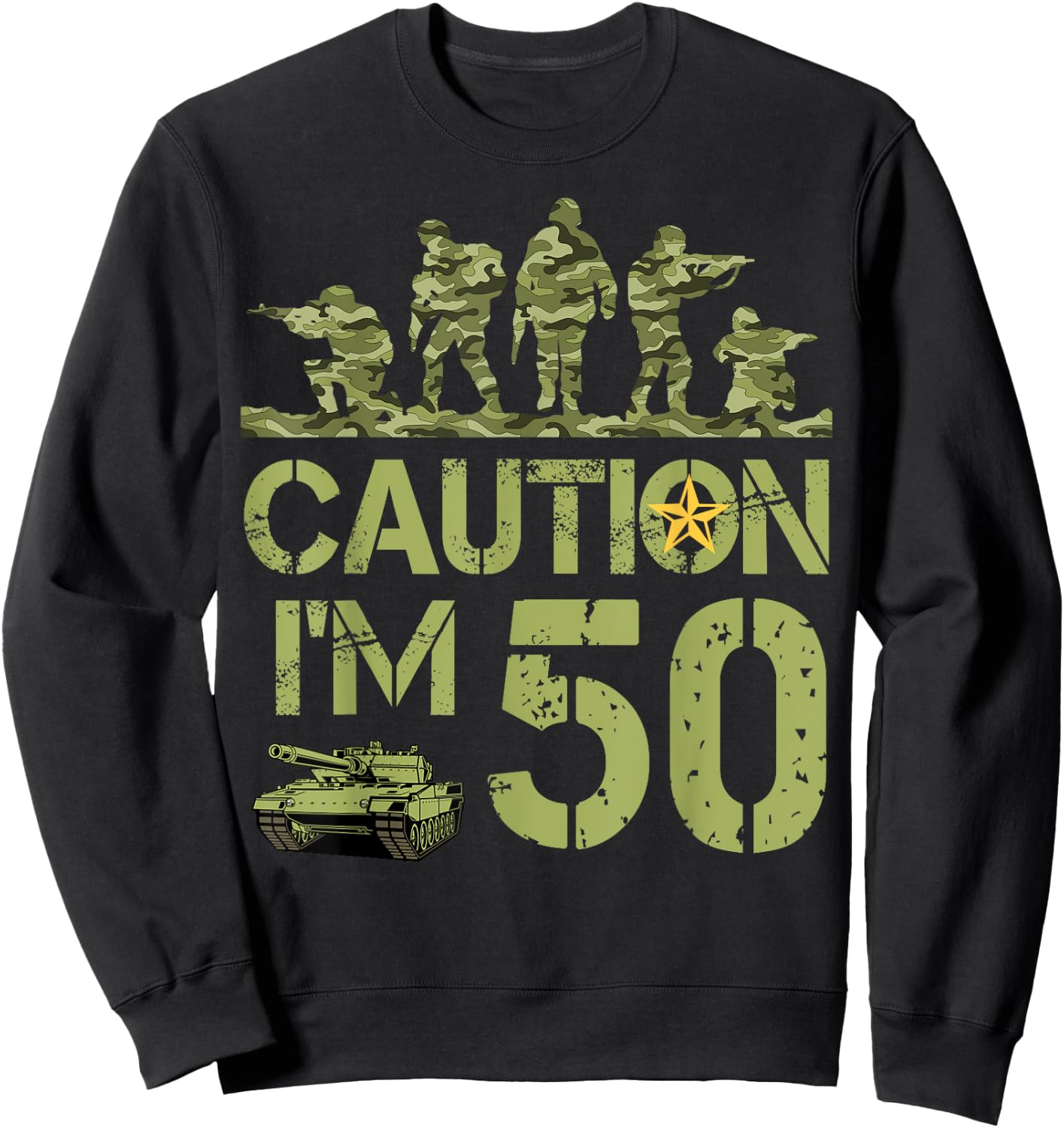 50th Birthday Military I'm 50 Year Old Soldier Camo Birthday Sweatshirt - Sweatshirt | Black