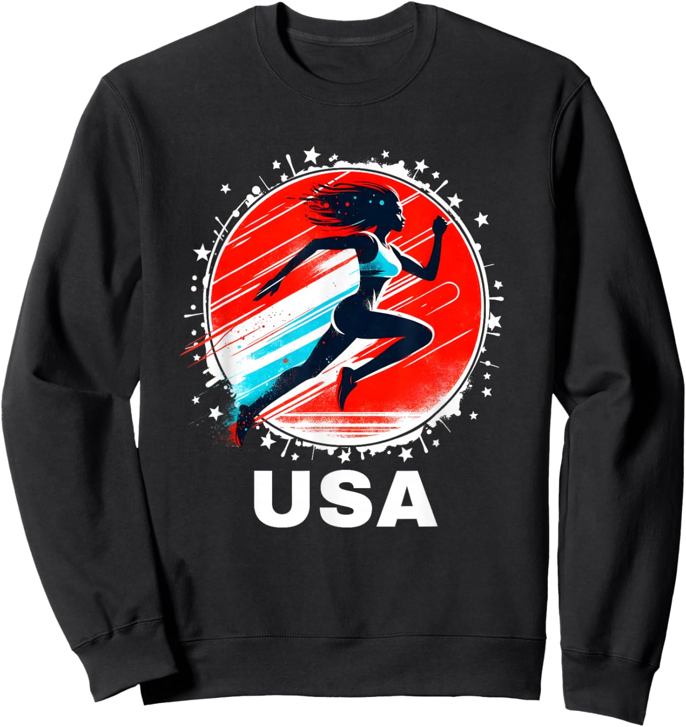 Track and Field Shirt Track & Field Apparel Run USA Sweatshirt - Sweatshirt | Black
