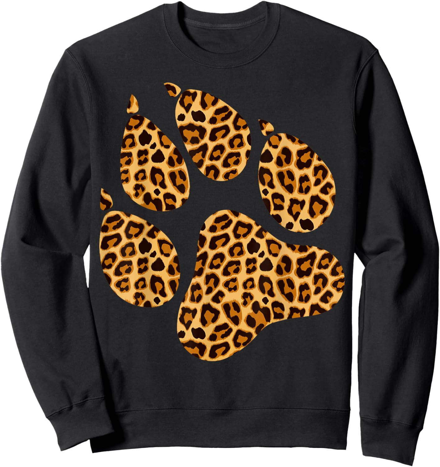 Funny Leopard Print Paw | Cool Cheetah Skin Boys Girls Gift Sweatshirt - Sweatshirt | Black