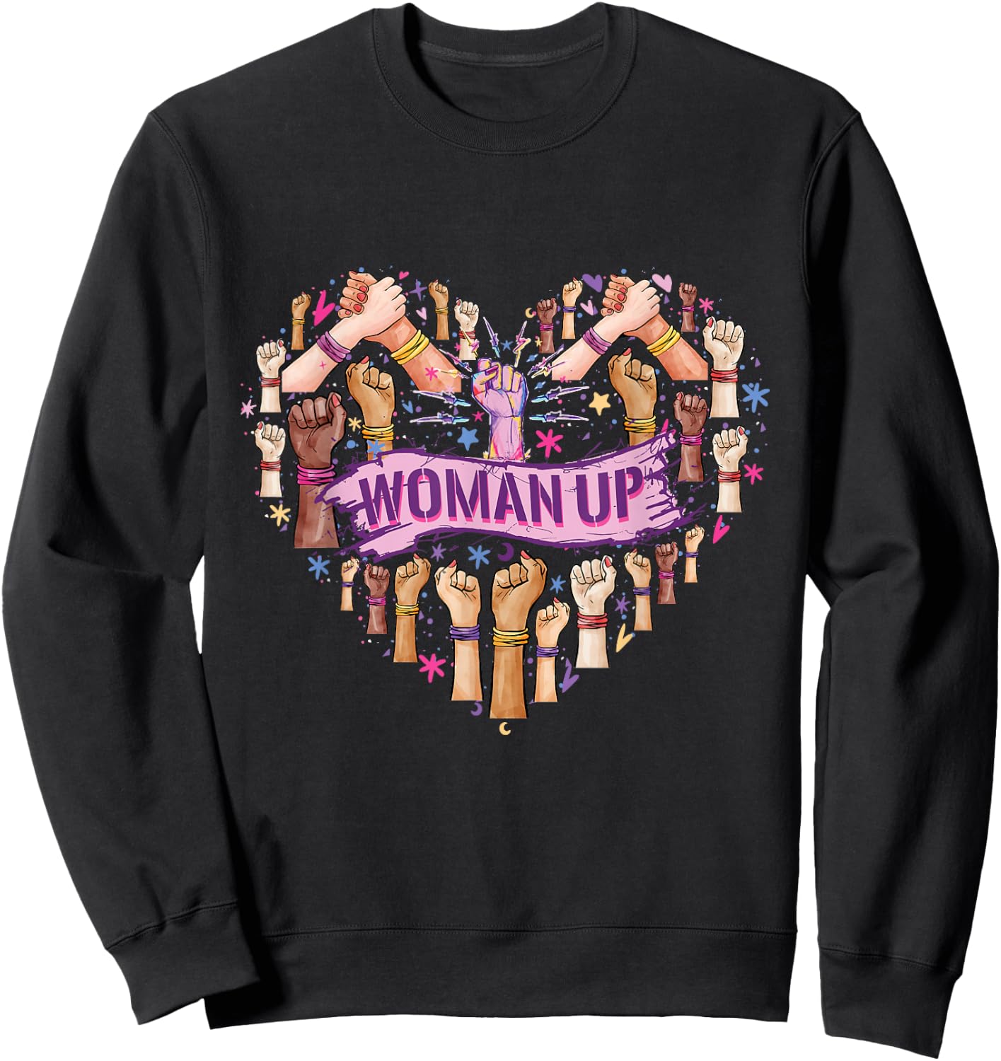 Feminism Feminist Strong Women Empowerment Feminist Heart up Sweatshirt - Sweatshirt | Black