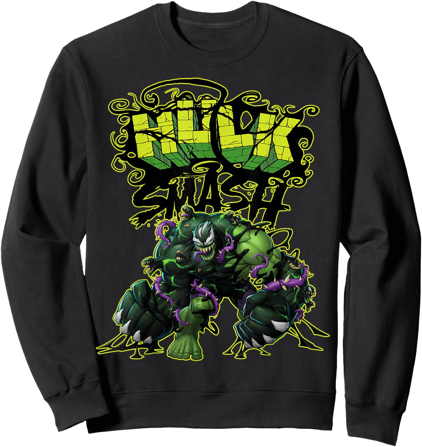 Marvel Spider-Man Maximum Venom Hulk Smash Venomized Sweatshirt - Sweatshirt | Black