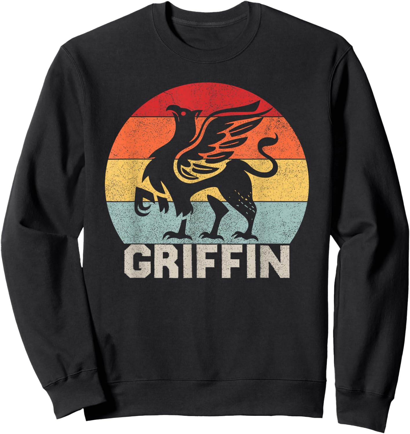 Vintage Griffin Cute Gifts, Retro Animal Legendary Griffin Sweatshirt - Sweatshirt | Black