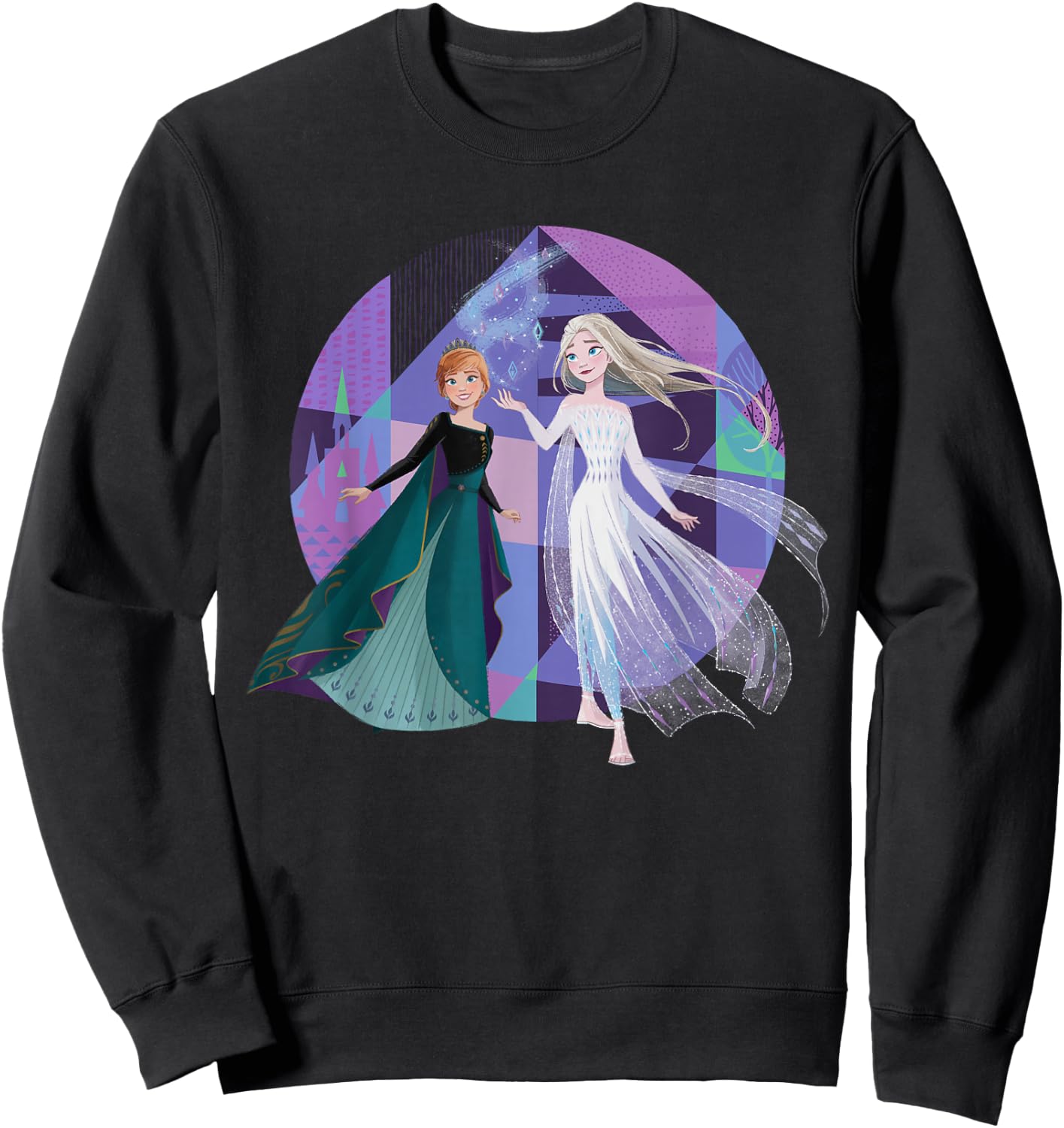 Disney Frozen 2 Queen Anna and Snow Queen Elsa Sweatshirt - Sweatshirt | Black