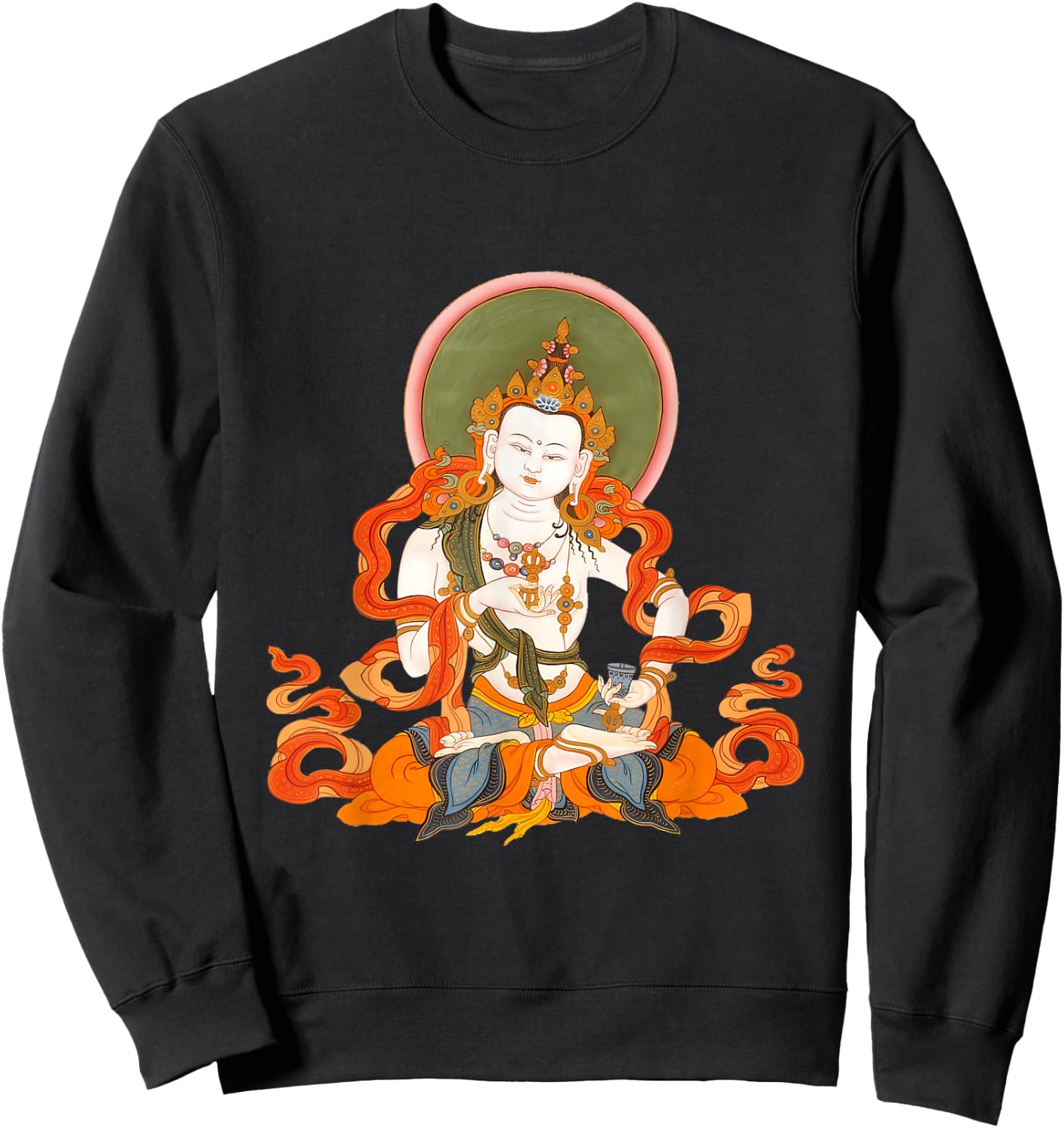 Tibetan Vajrasattva Buddha Sweatshirt - Sweatshirt | Black