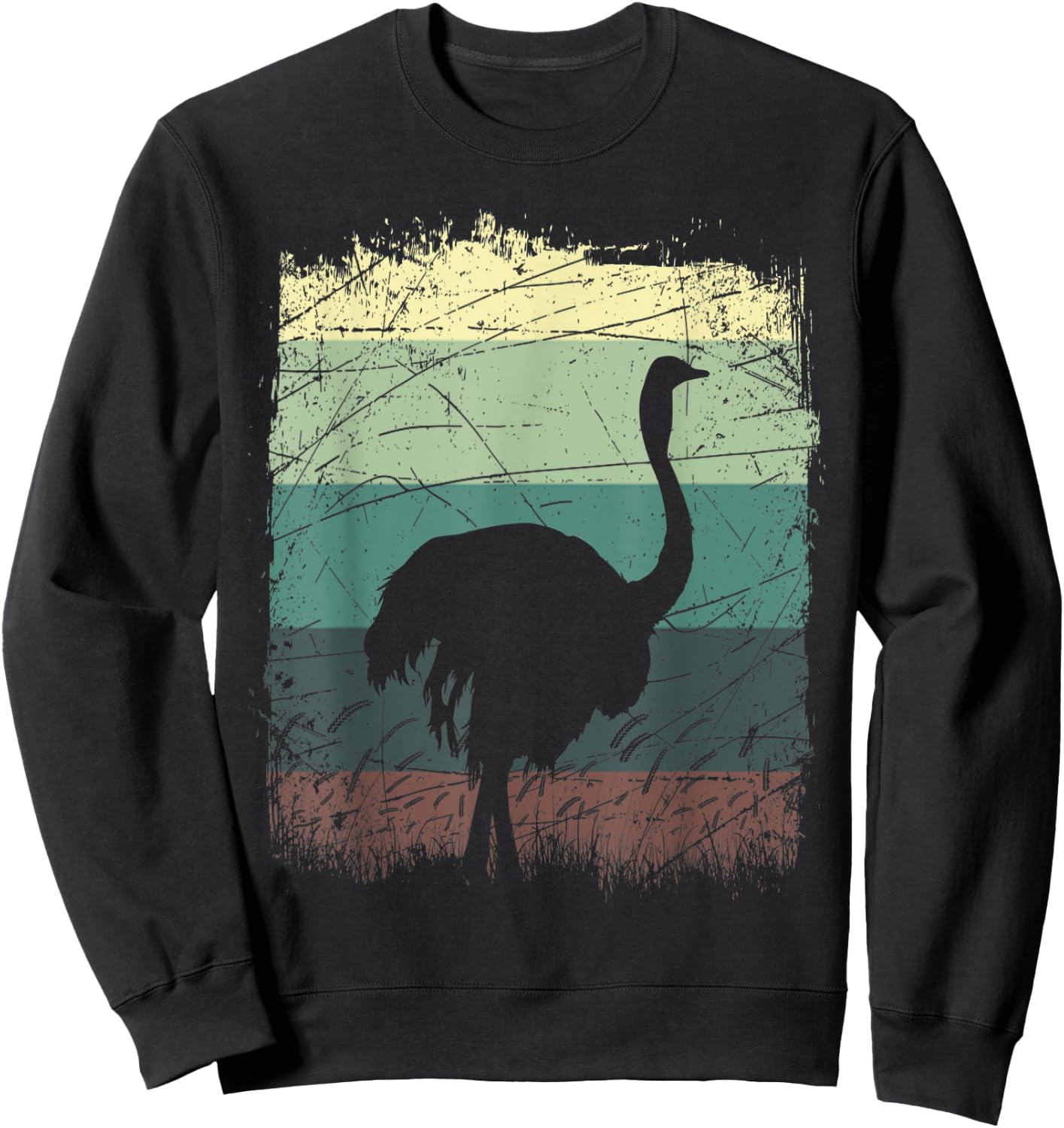 Safari Animal Ostrich Sweatshirt - Sweatshirt | Black