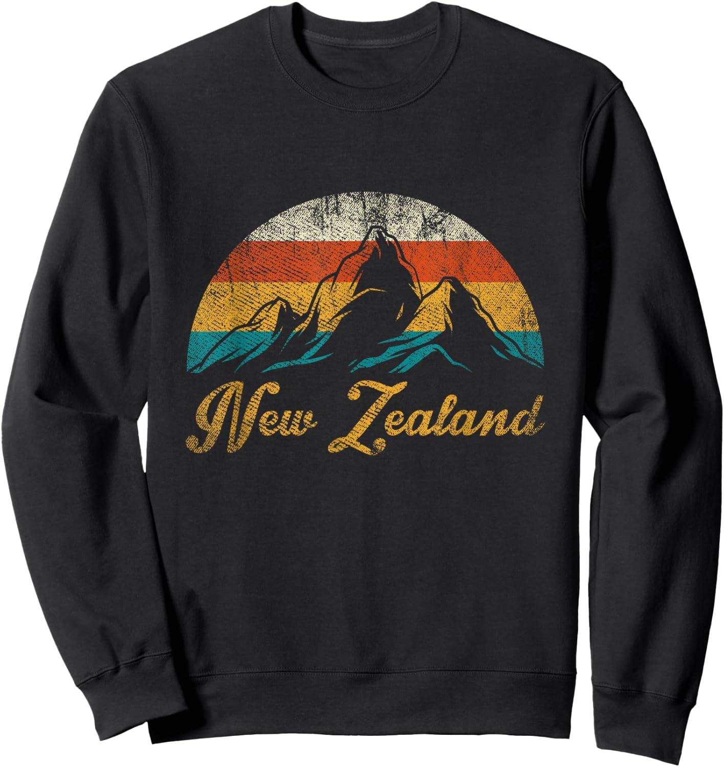 Maori Gifts Wellington New Zealand Retro New Zealand Sweatshirt - Sweatshirt | Black
