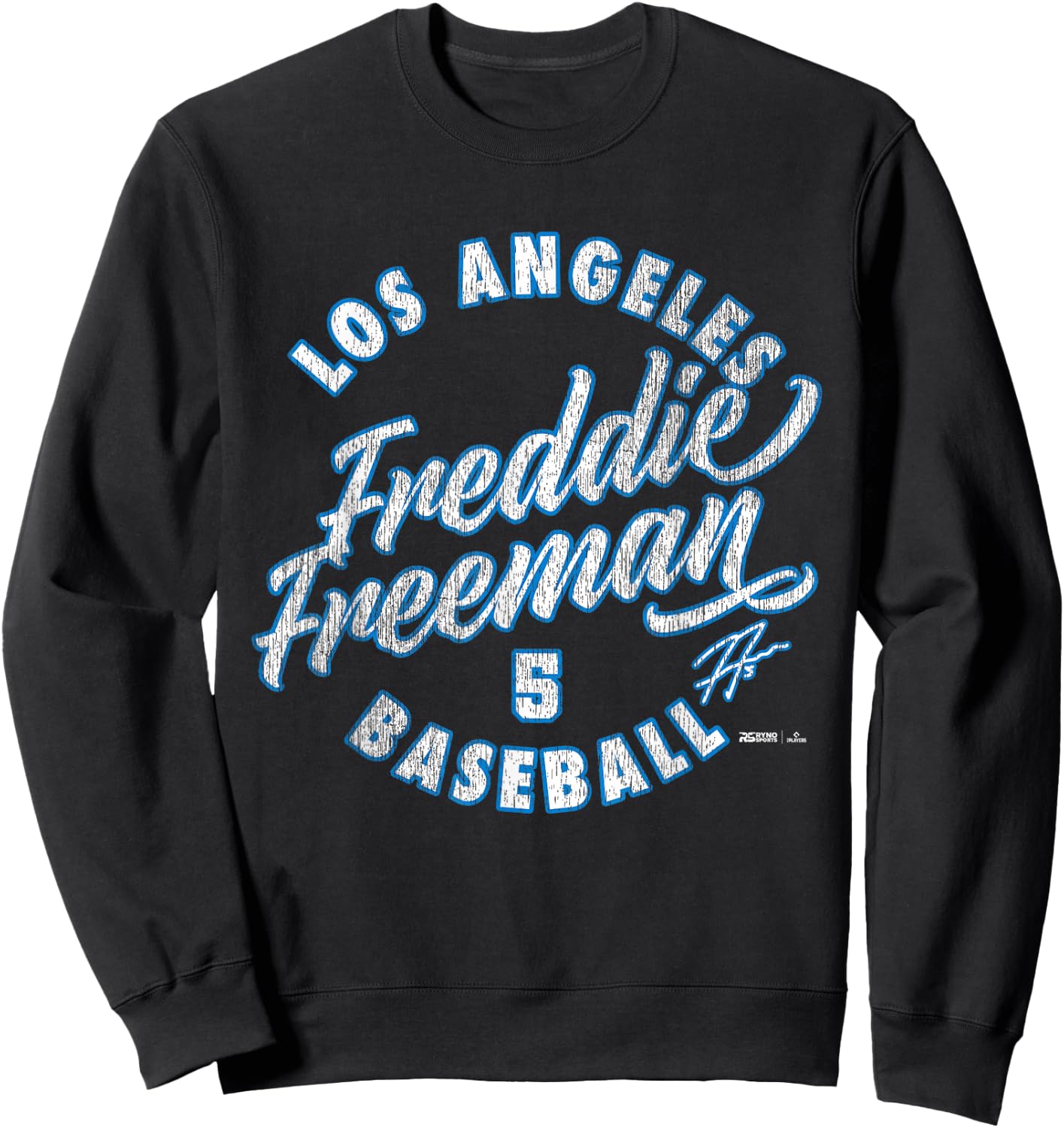 Freddie Freeman Los Angeles Baseball Vintage Cursive MLBPA Sweatshirt - Sweatshirt | Black