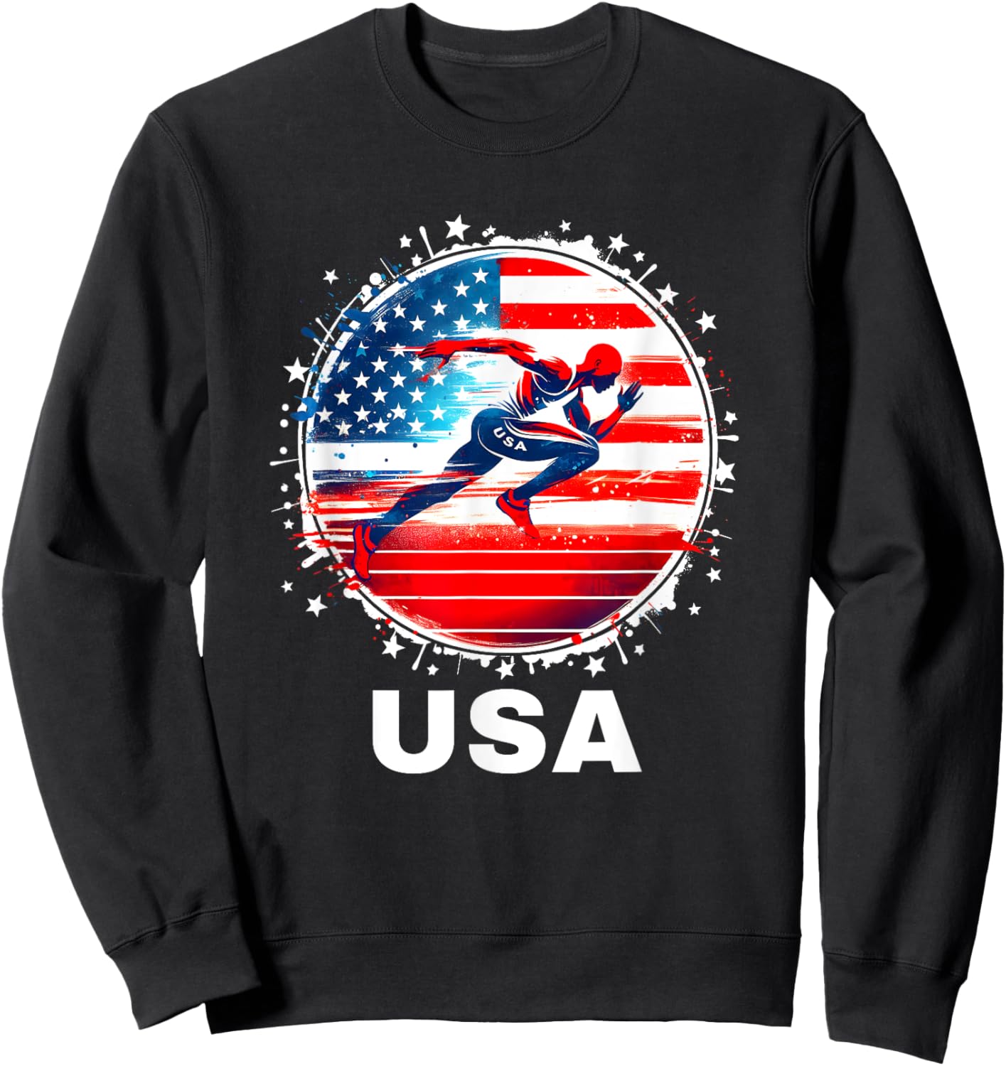 USA Team Track and Field Shirt Women Kids Track Sweatshirt - Sweatshirt | Black