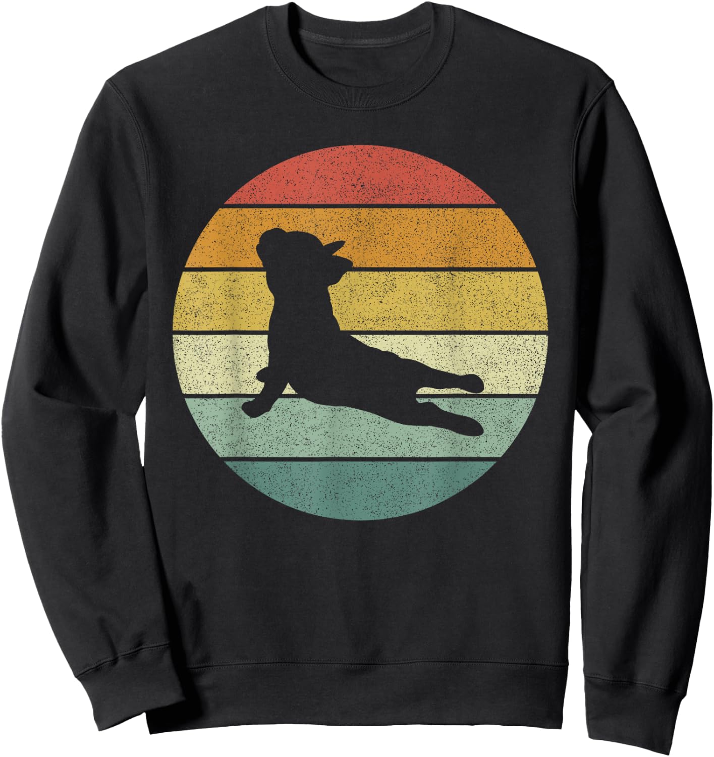 Vintage Retro French Bulldog Shirt Yoga Funny French Bulldog Women Girls Kids Sweatshirt - Sweatshirt | Black