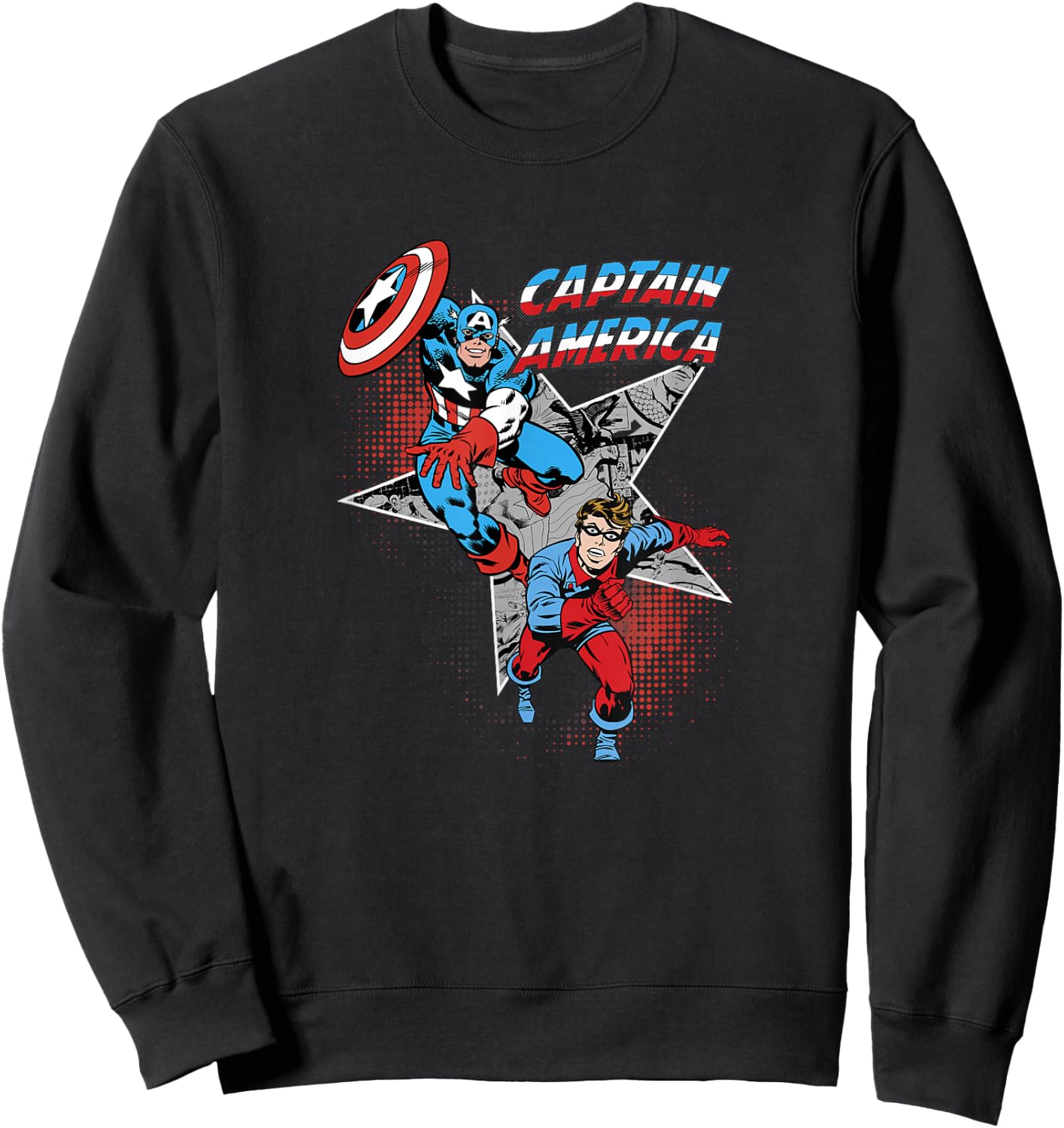 Marvel Captain America Bucky Retro Team Portrait Sweatshirt - Sweatshirt | Black