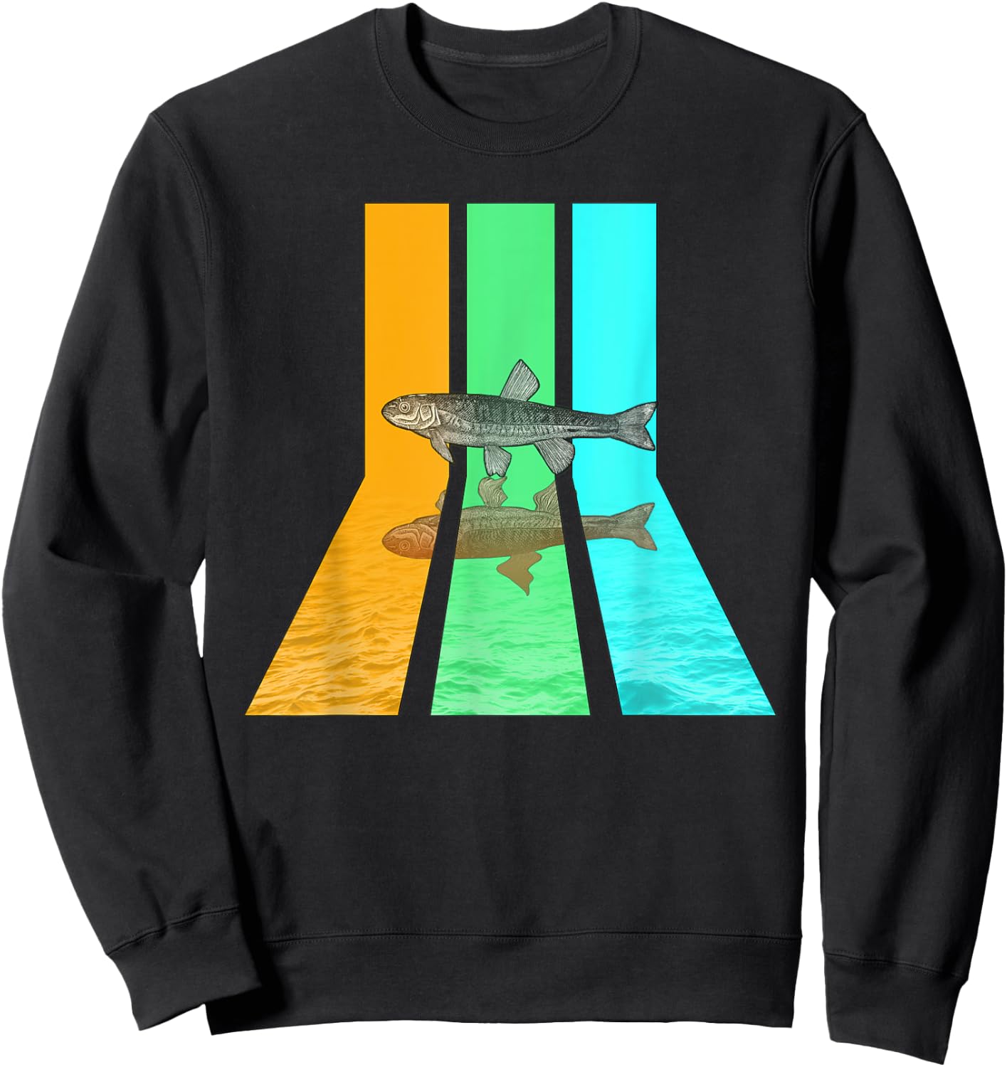 Retro 80s Vintage Style Minnow Sweatshirt - Sweatshirt | Black