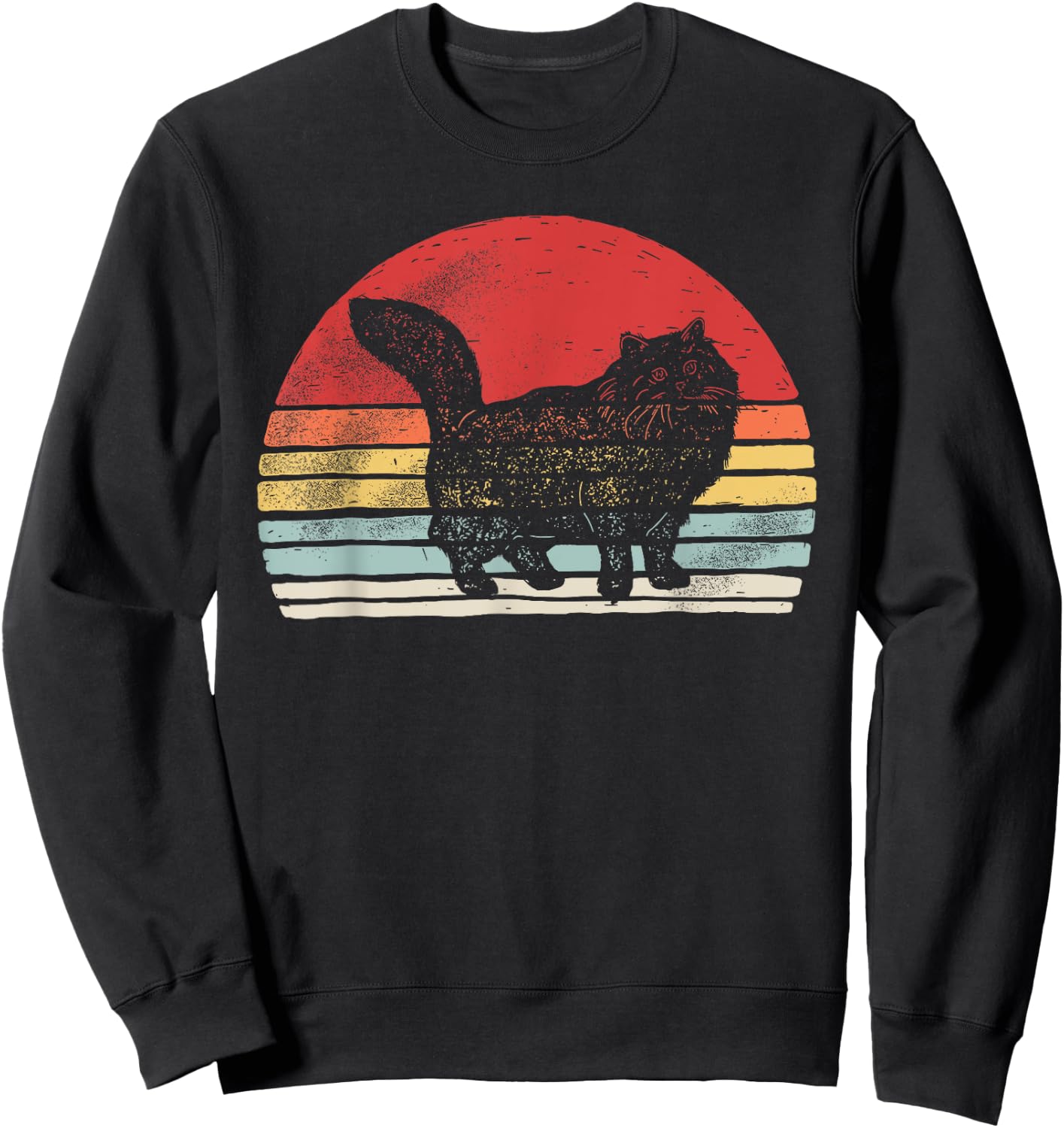 Vintage Retro Siberian Cat Sweatshirt - Sweatshirt | Black
