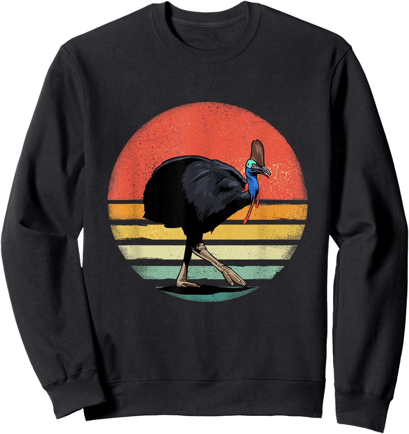 Retro Vintage Cassowary Nature Cassowary Bird Watcher Sweatshirt - Sweatshirt | Black