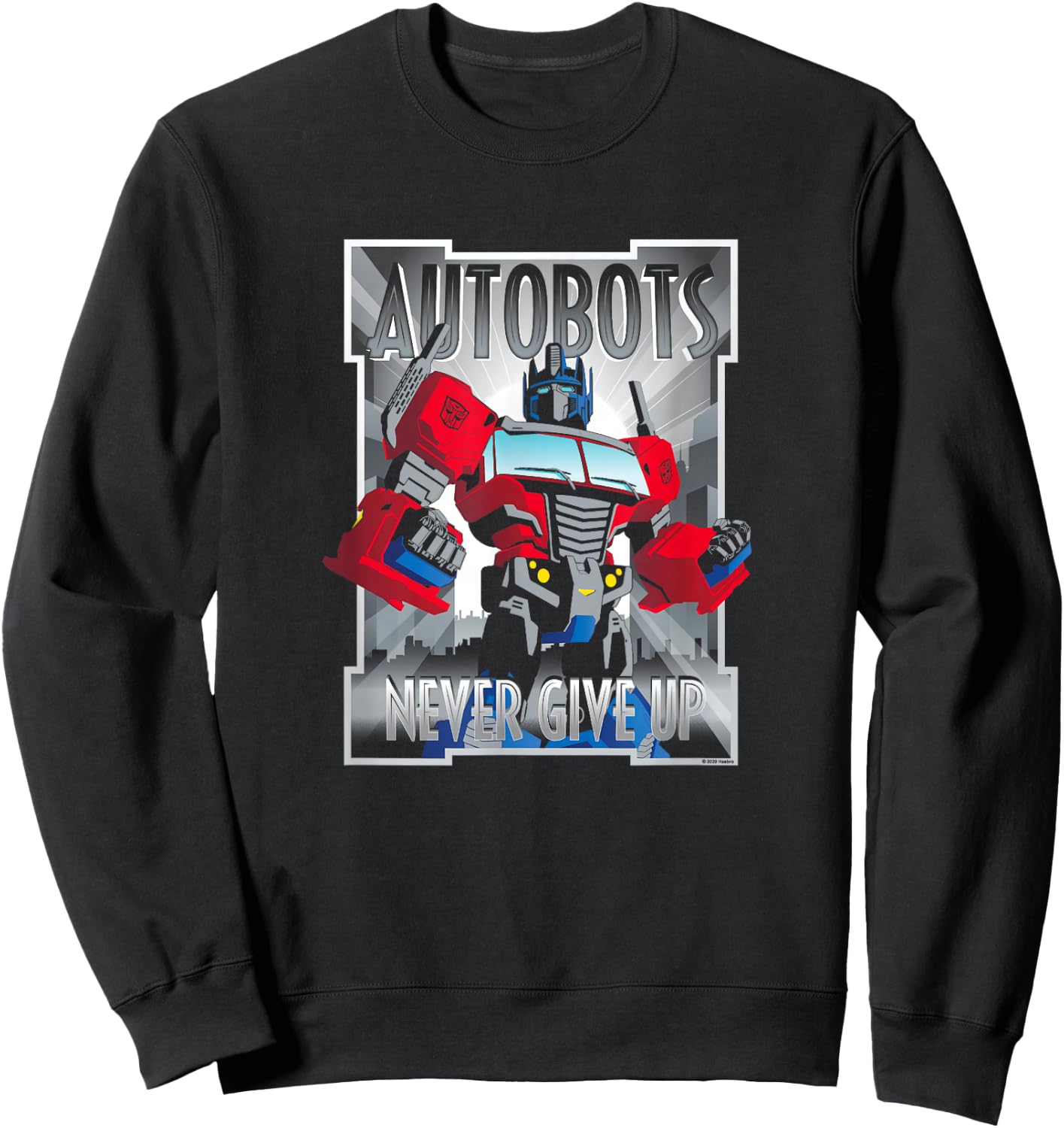 Transformers Optimus Prime Autobots Never Give Up Small Sweatshirt - Sweatshirt | Black