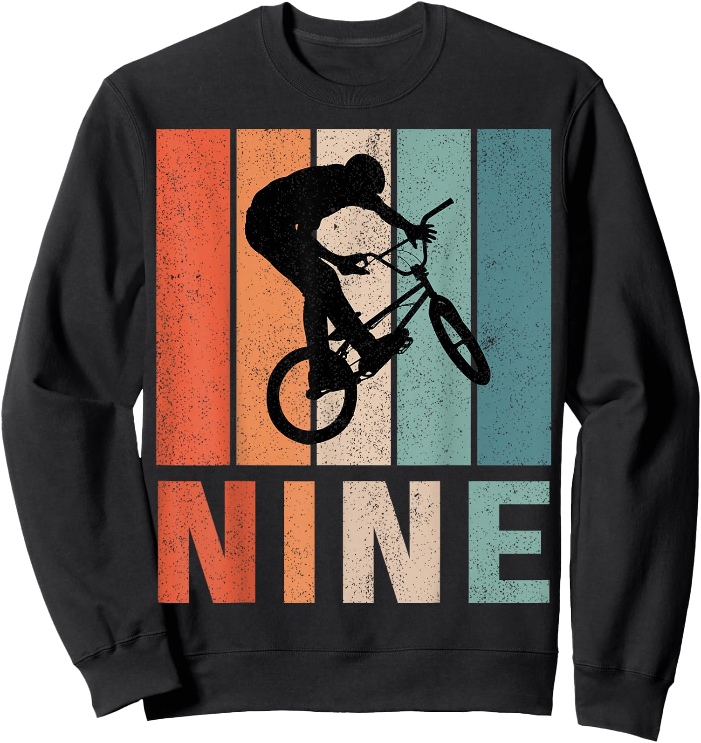 9th Birthday Retro BMX Bicycle Bike Boys Kids 9 Years Old Sweatshirt - Sweatshirt | Black