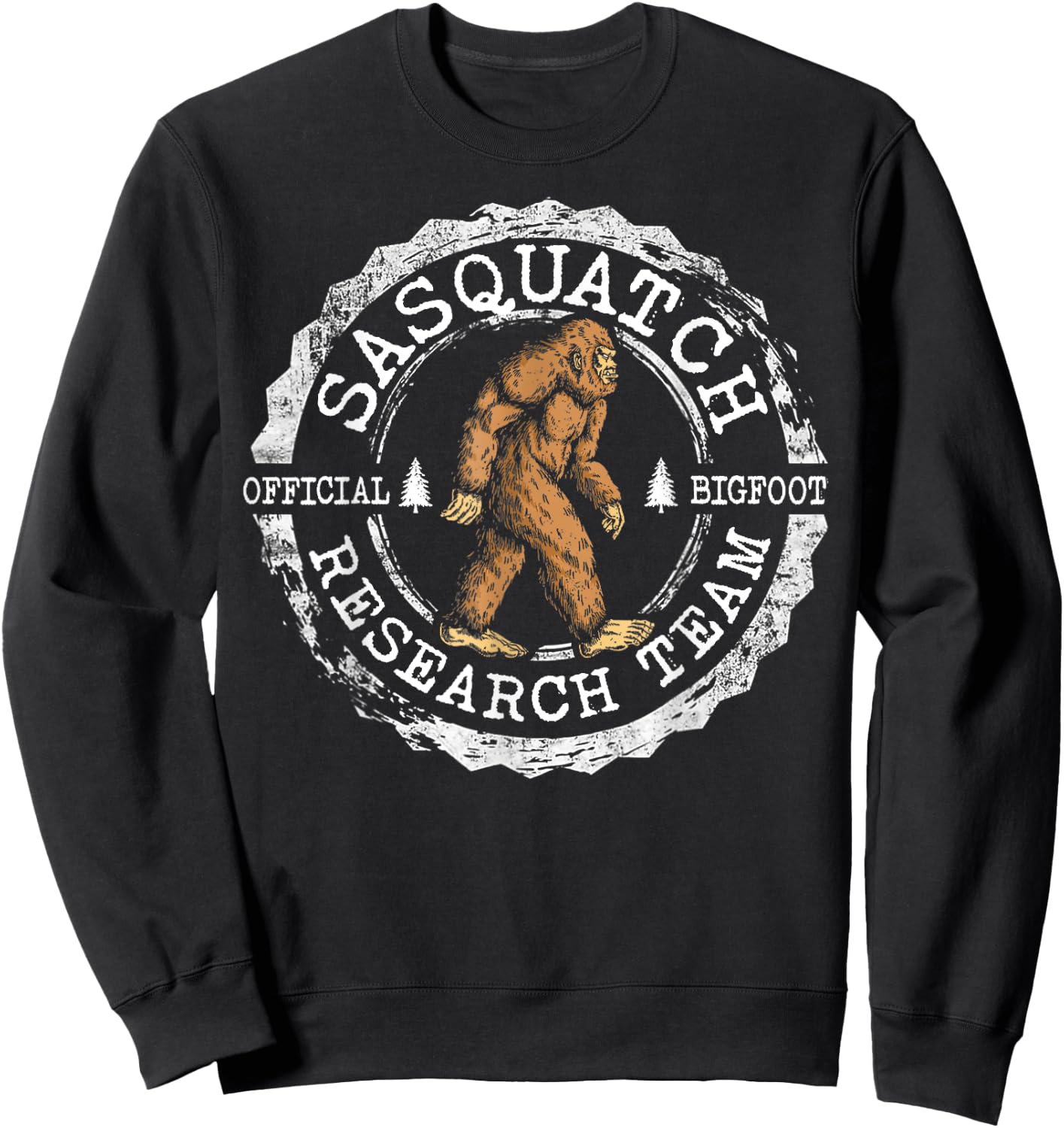 Bigfoot Research Team Vintage Sasquatch Yeti Men Women Kids Sweatshirt - Sweatshirt | Black