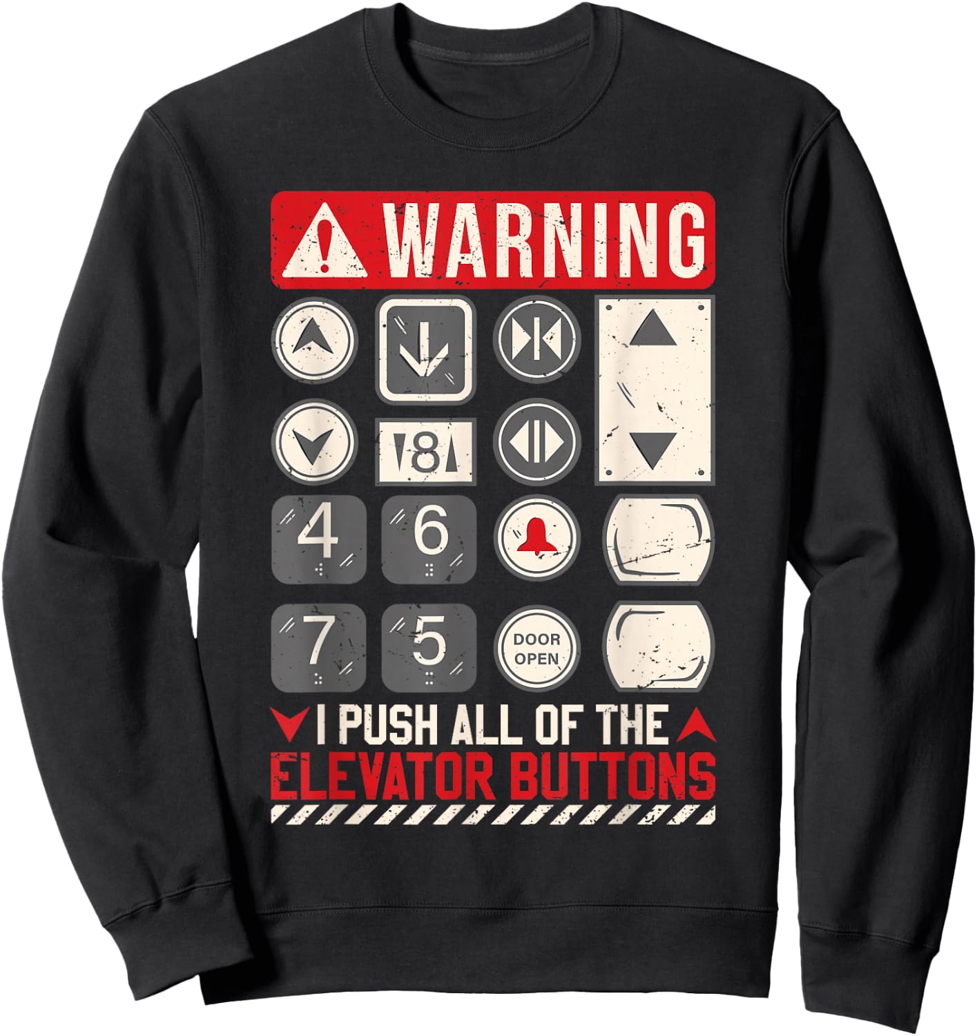 Elevator Button Elevator Mechanic Technician Sweatshirt - Sweatshirt | Black