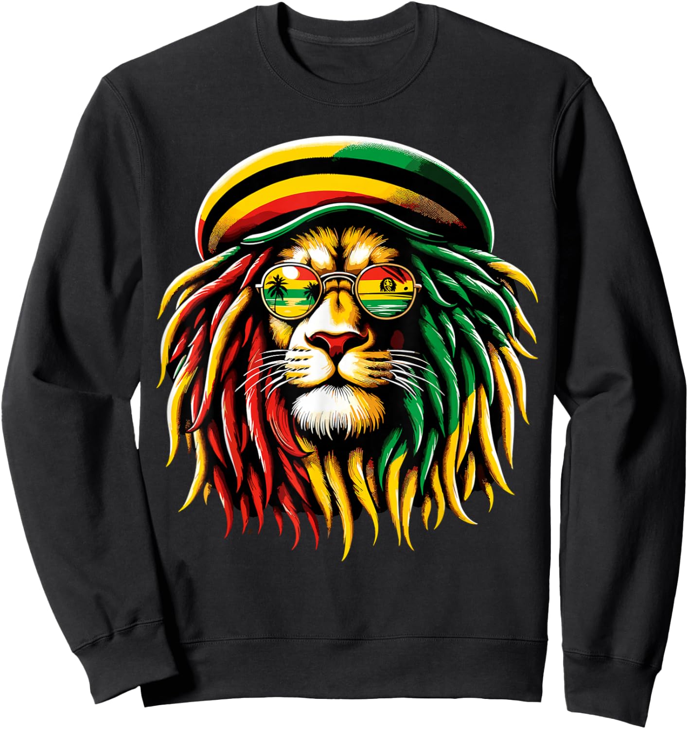 Reggae Music lovers Jamaican Lion Sweatshirt - Sweatshirt | Black