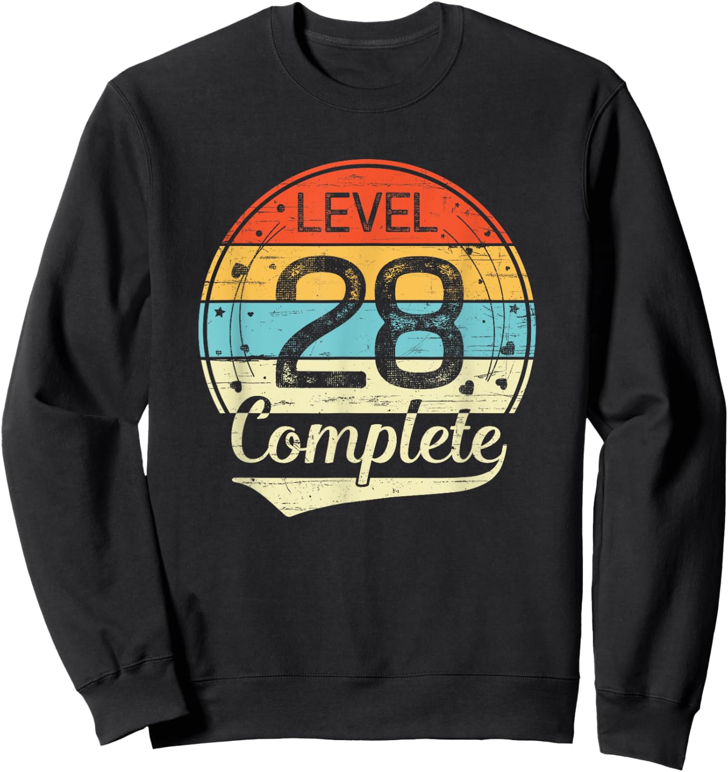 Level 28 Complete Retro 28th Wedding Anniversary Sweatshirt - Sweatshirt | Black