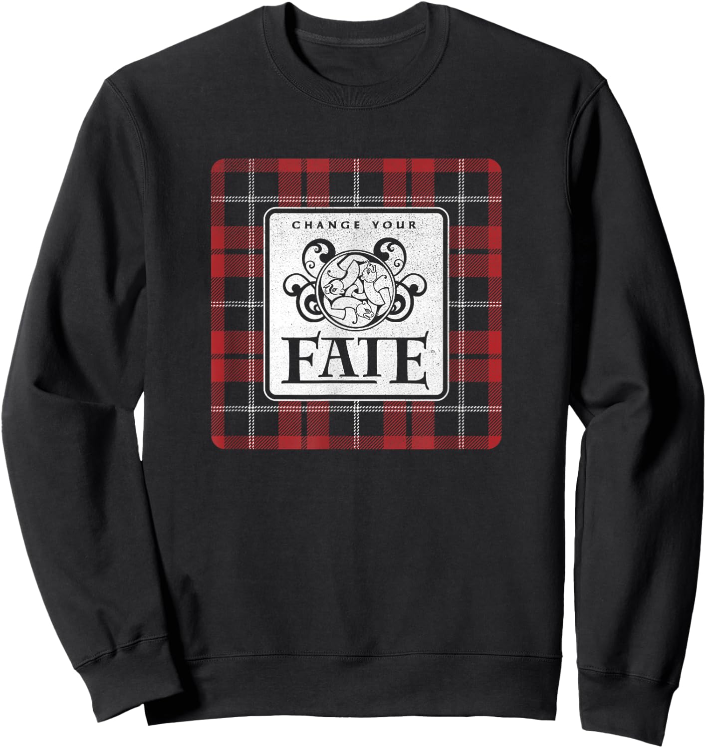 Disney Brave Change Your Fate Plaid Logo Sweatshirt - Sweatshirt | Black